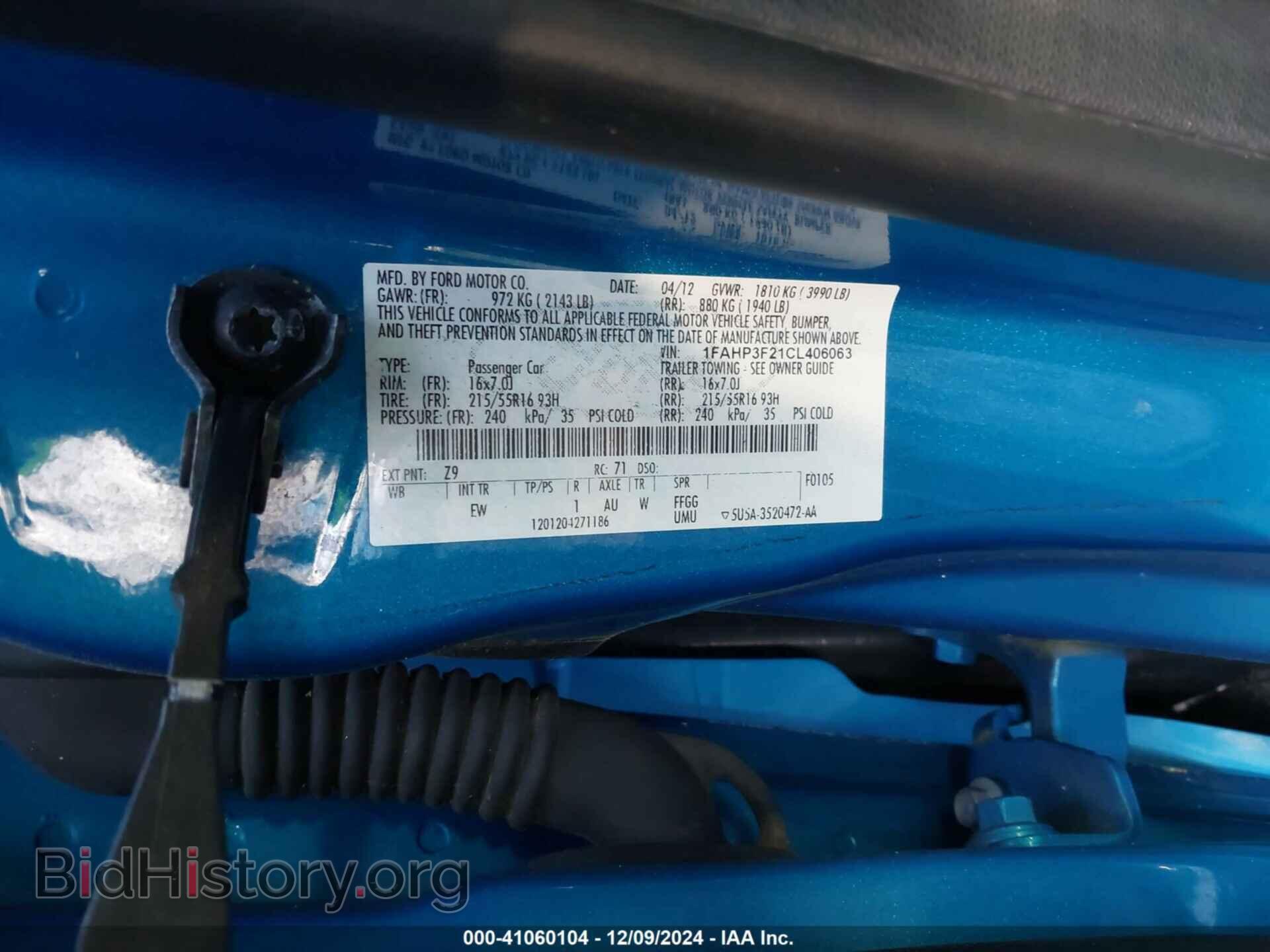 2012 FORD FOCUS - VIN: 1FAHP3F21CL406063 - Фото 9