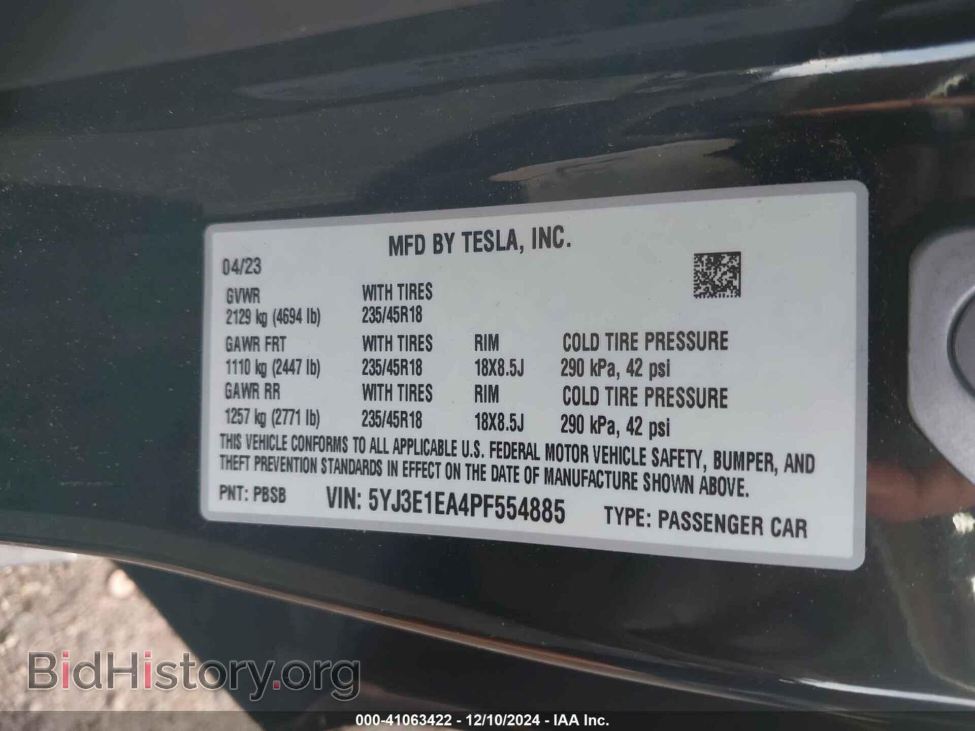 2023 TESLA MODEL 3 - VIN: 5YJ3E1EA4PF554885 - Фото 9