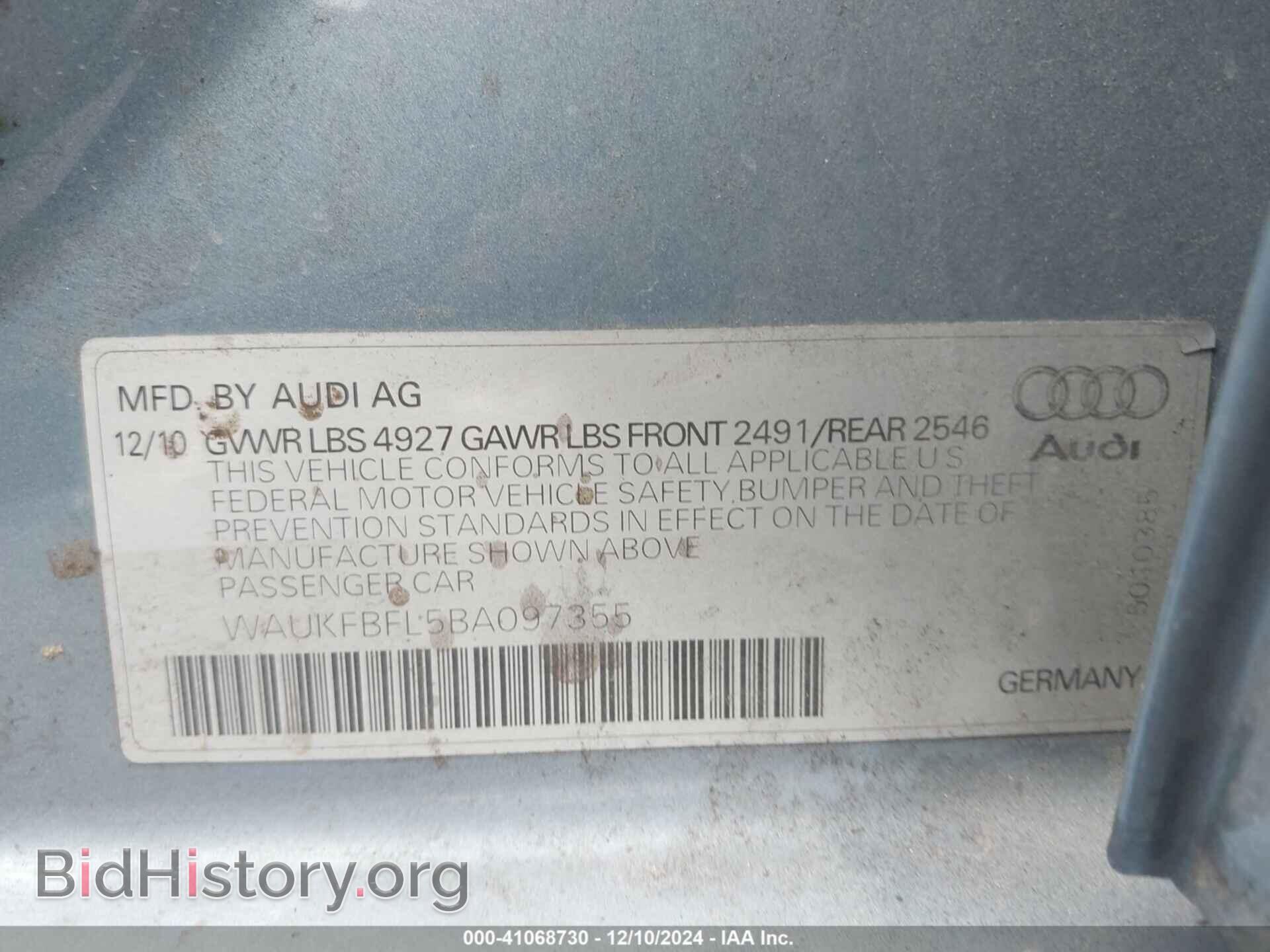 2011 AUDI A4 - VIN: WAUKFBFL5BA097355 - Photo 9