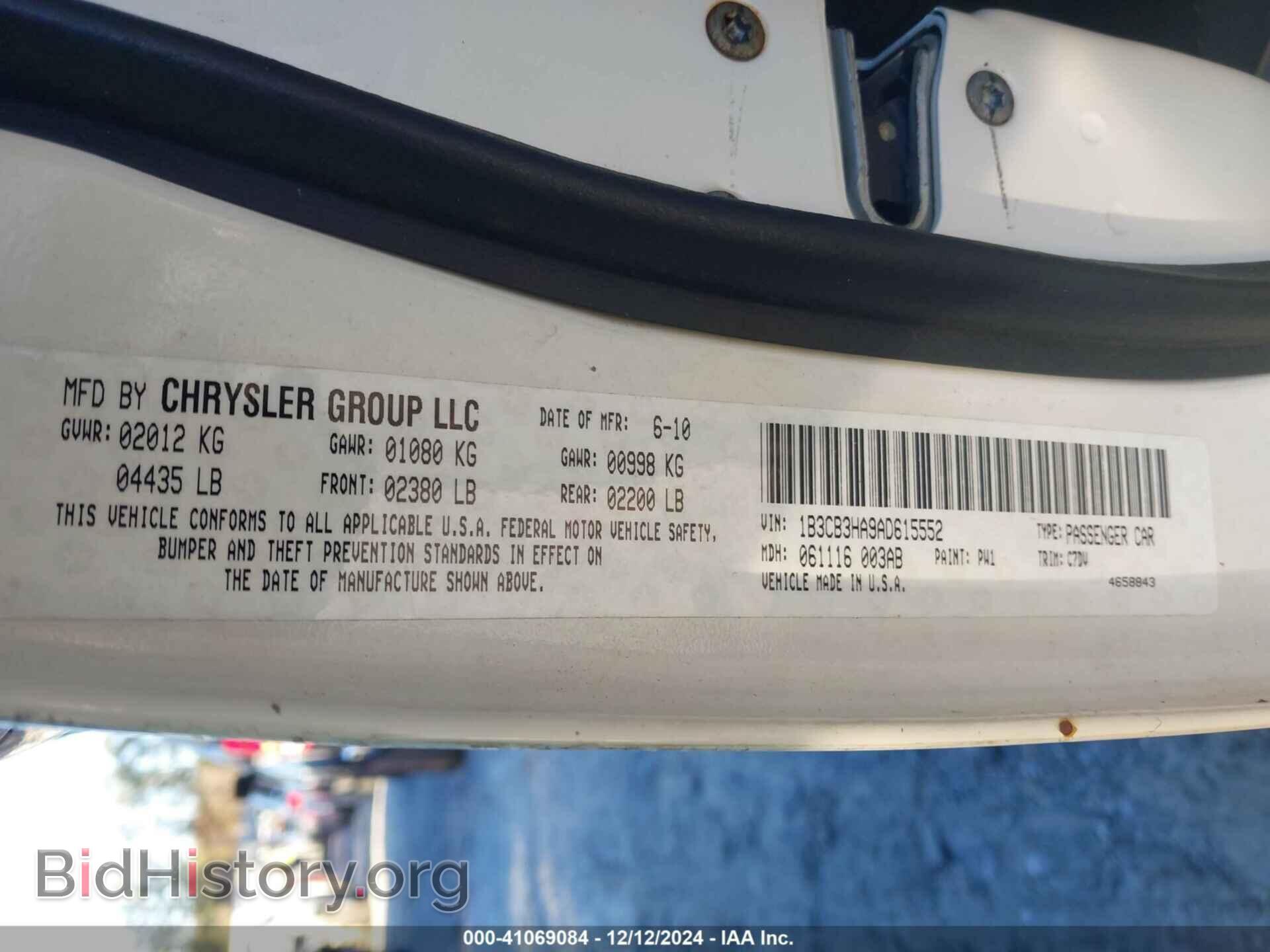 2010 DODGE CALIBER - VIN: 1B3CB3HA9AD615552 - Фото 9