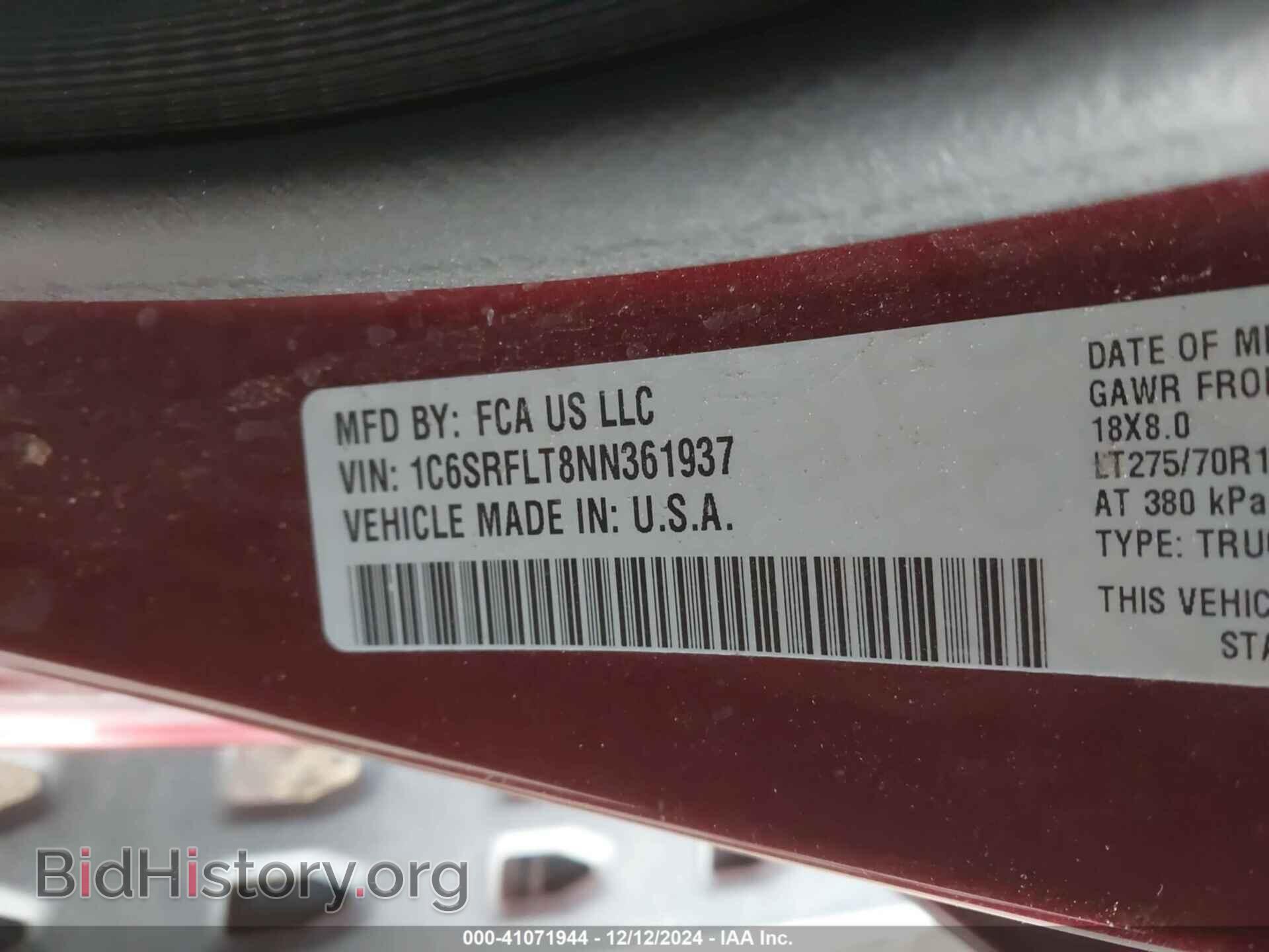 2022 RAM 1500 - VIN: 1C6SRFLT8NN361937 - Фото 9