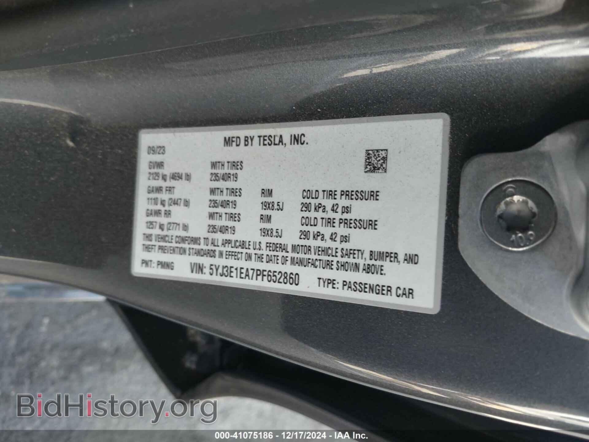 2023 TESLA MODEL 3 - VIN: 5YJ3E1EA7PF652860 - Фото 9