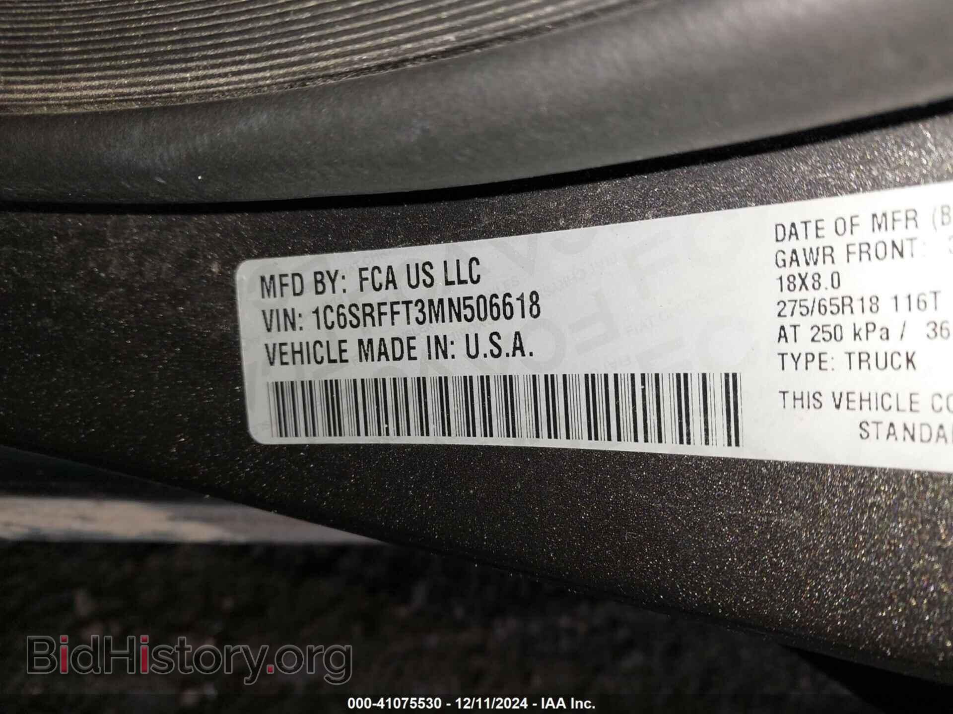 2021 RAM 1500 - VIN: 1C6SRFFT3MN506618 - Фото 9