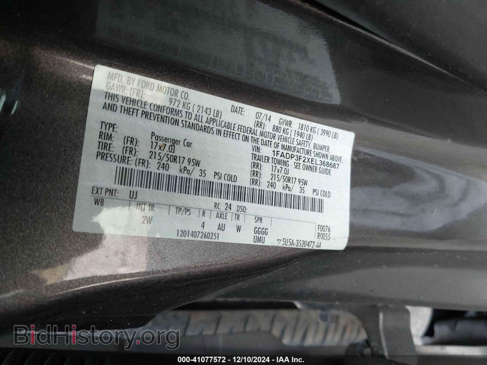 2014 FORD FOCUS - VIN: 1FADP3F2XEL368687 - Photo 9