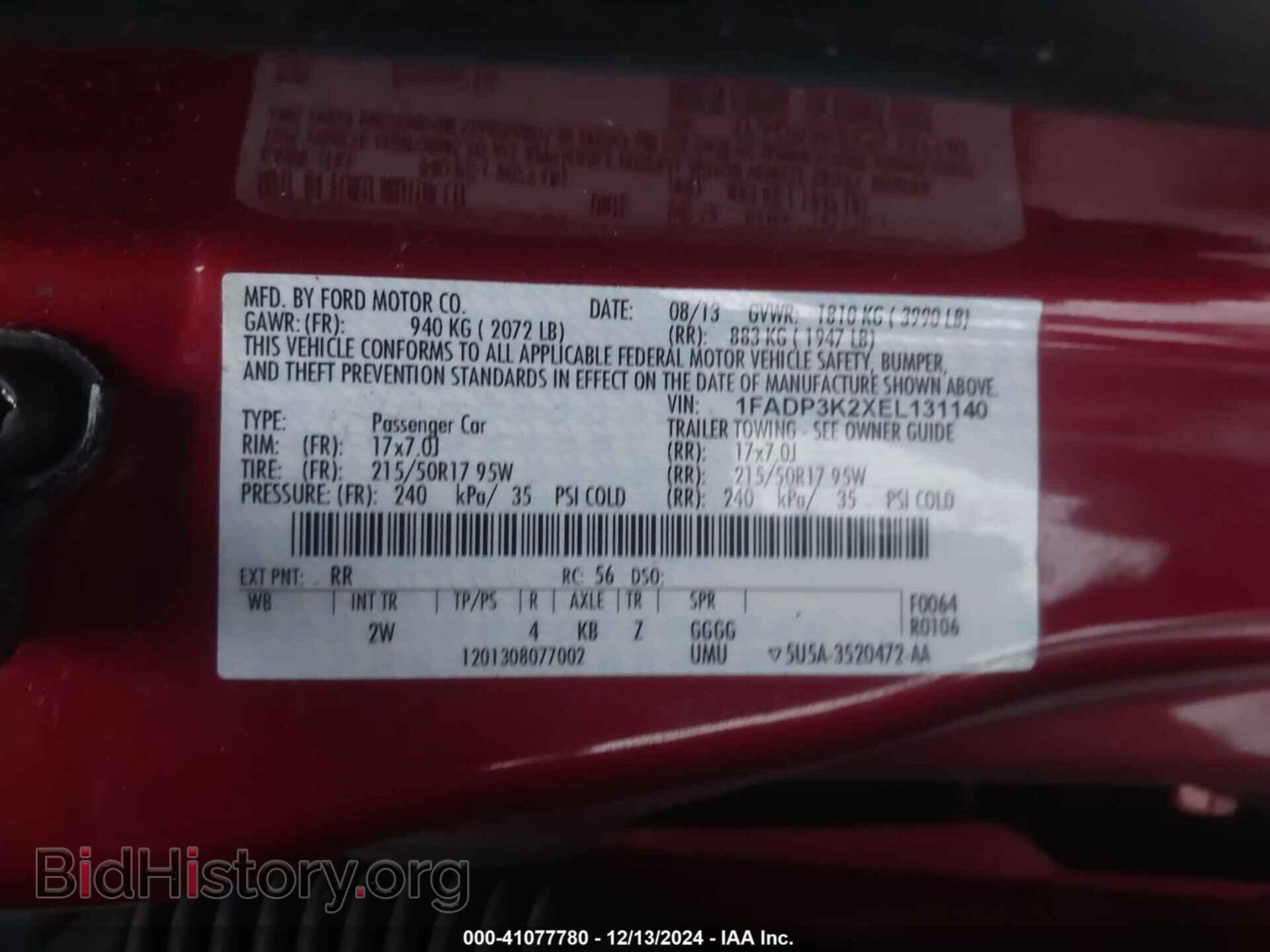 2014 FORD FOCUS - VIN: 1FADP3K2XEL131140 - Фото 9