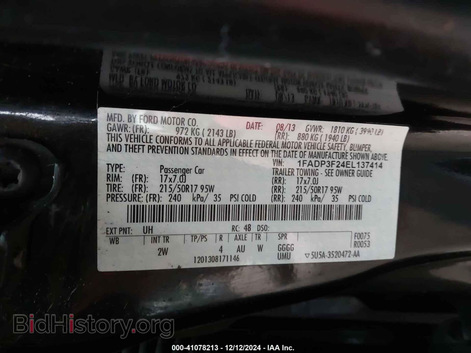 2014 FORD FOCUS - VIN: 1FADP3F24EL137414 - Photo 9