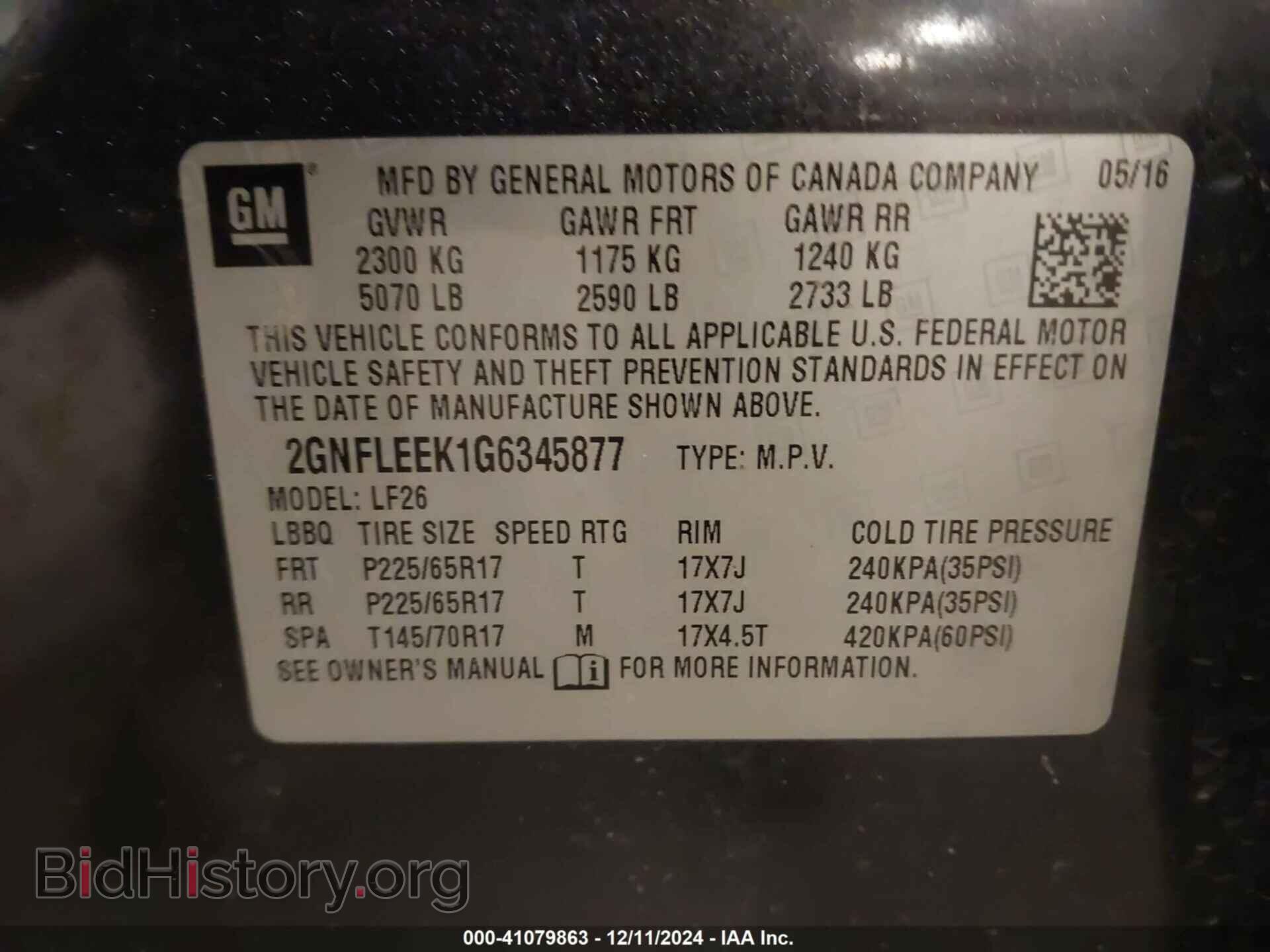 2016 CHEVROLET EQUINOX - VIN: 2GNFLEEK1G6345877 - Фото 9
