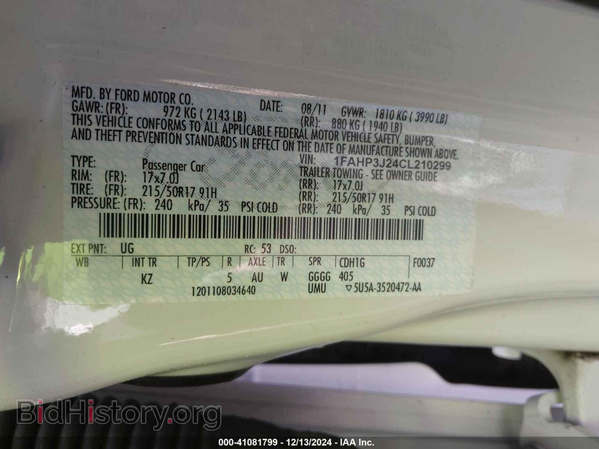 2012 FORD FOCUS - VIN: 1FAHP3J24CL210299 - Photo 9