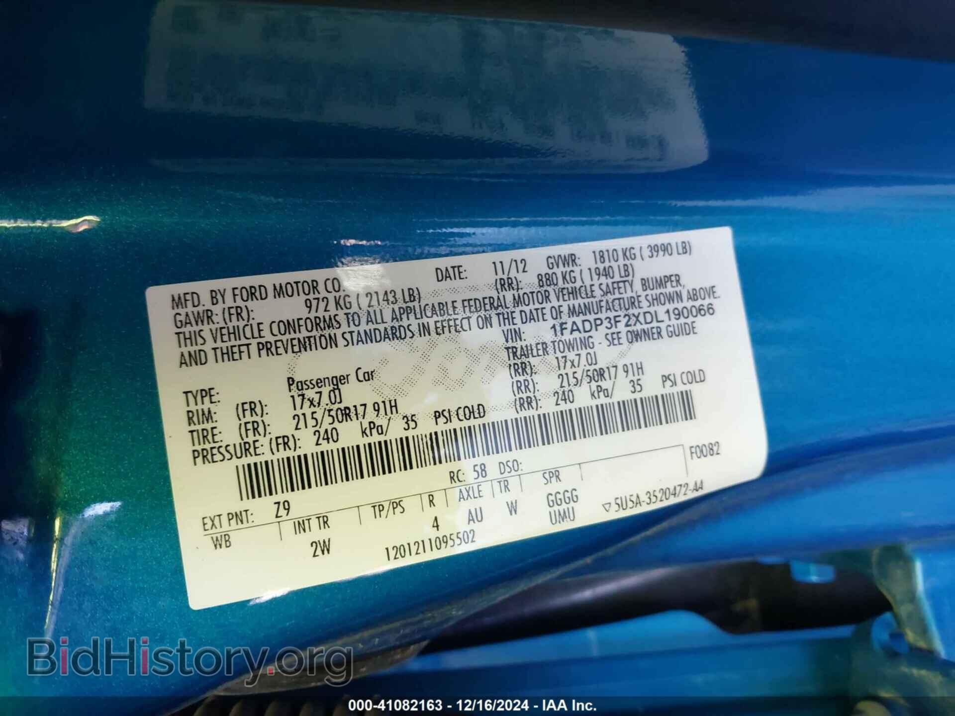 2013 FORD FOCUS - VIN: 1FADP3F2XDL190066 - Фото 9