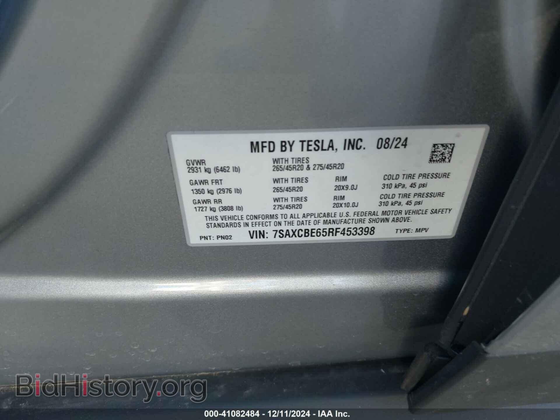 2024 TESLA MODEL X - VIN: 7SAXCBE65RF453398 - Фото 9