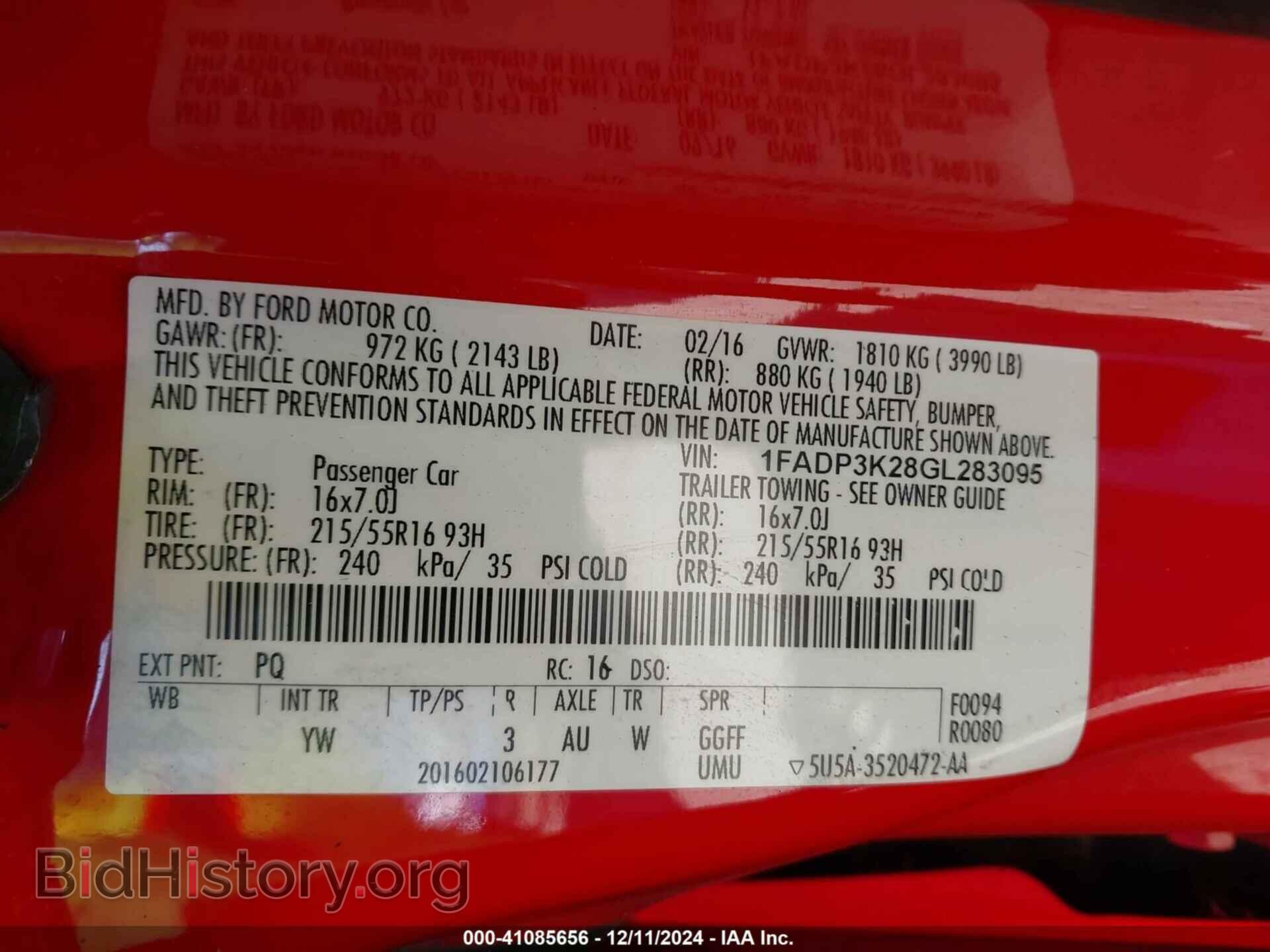 2016 FORD FOCUS - VIN: 1FADP3K28GL283095 - Фото 9