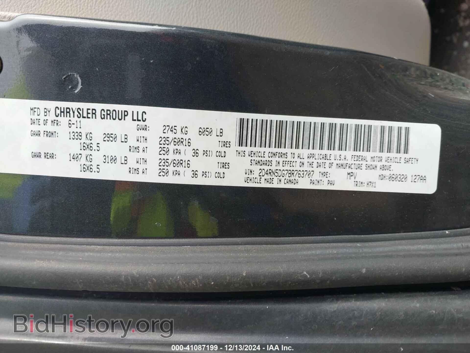 2011 DODGE GRAND CARAVAN - VIN: 2D4RN5DG7BR763707 - Фото 9