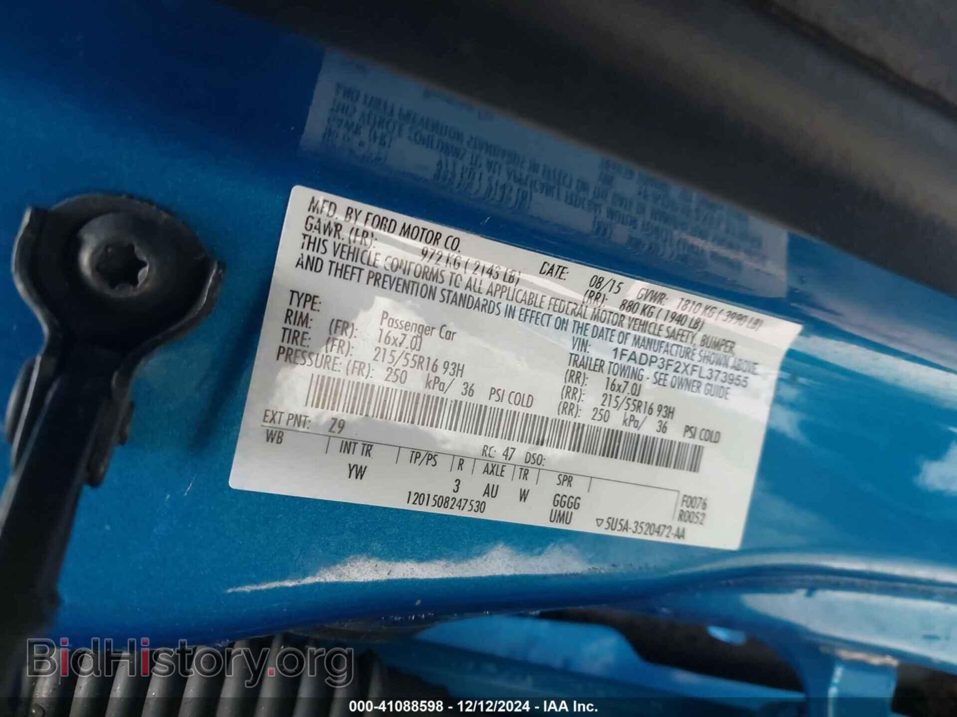2015 FORD FOCUS - VIN: 1FADP3F2XFL373955 - Фото 9