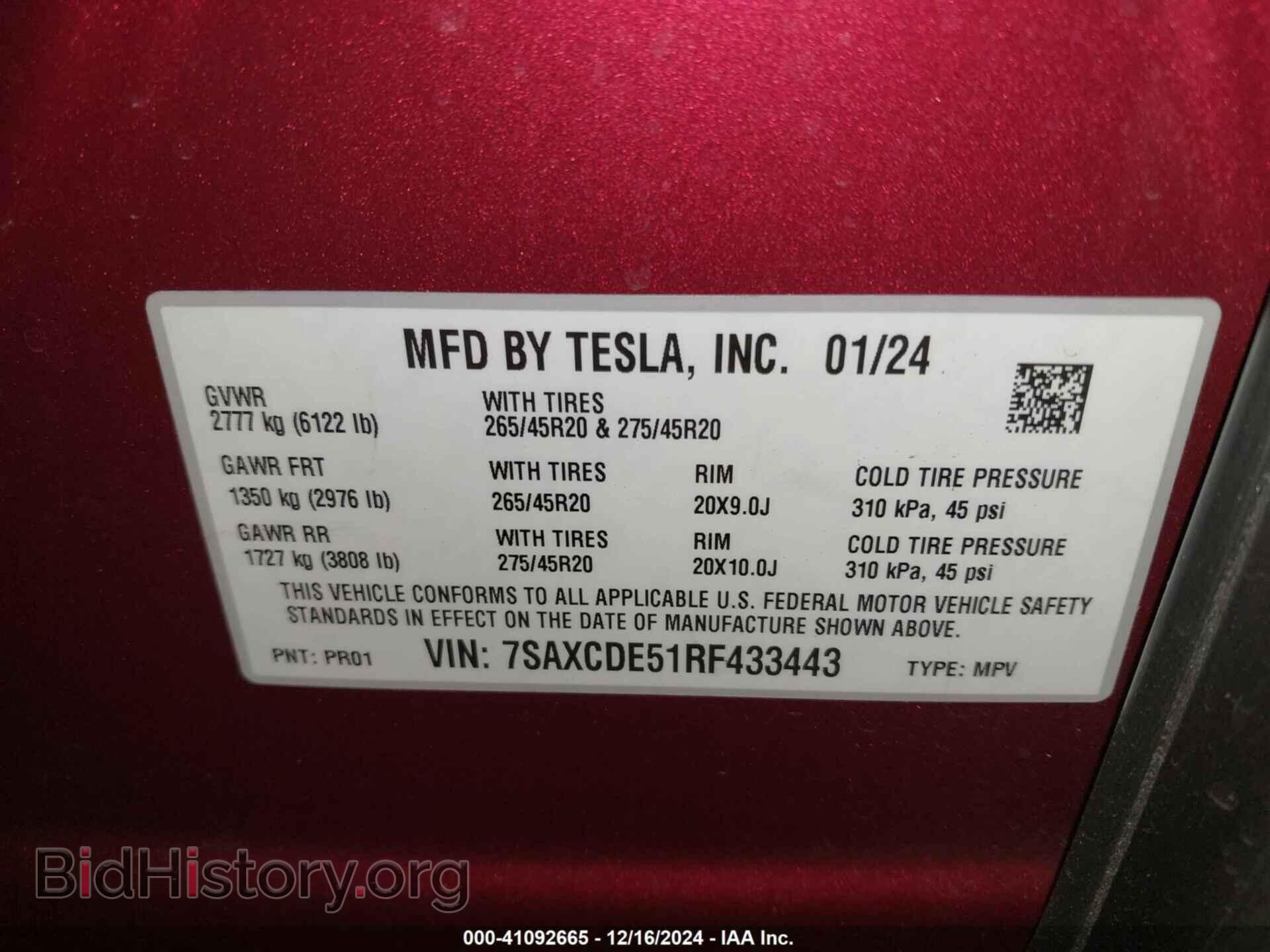 2024 TESLA MODEL X - VIN: 7SAXCDE51RF433443 - Photo 9