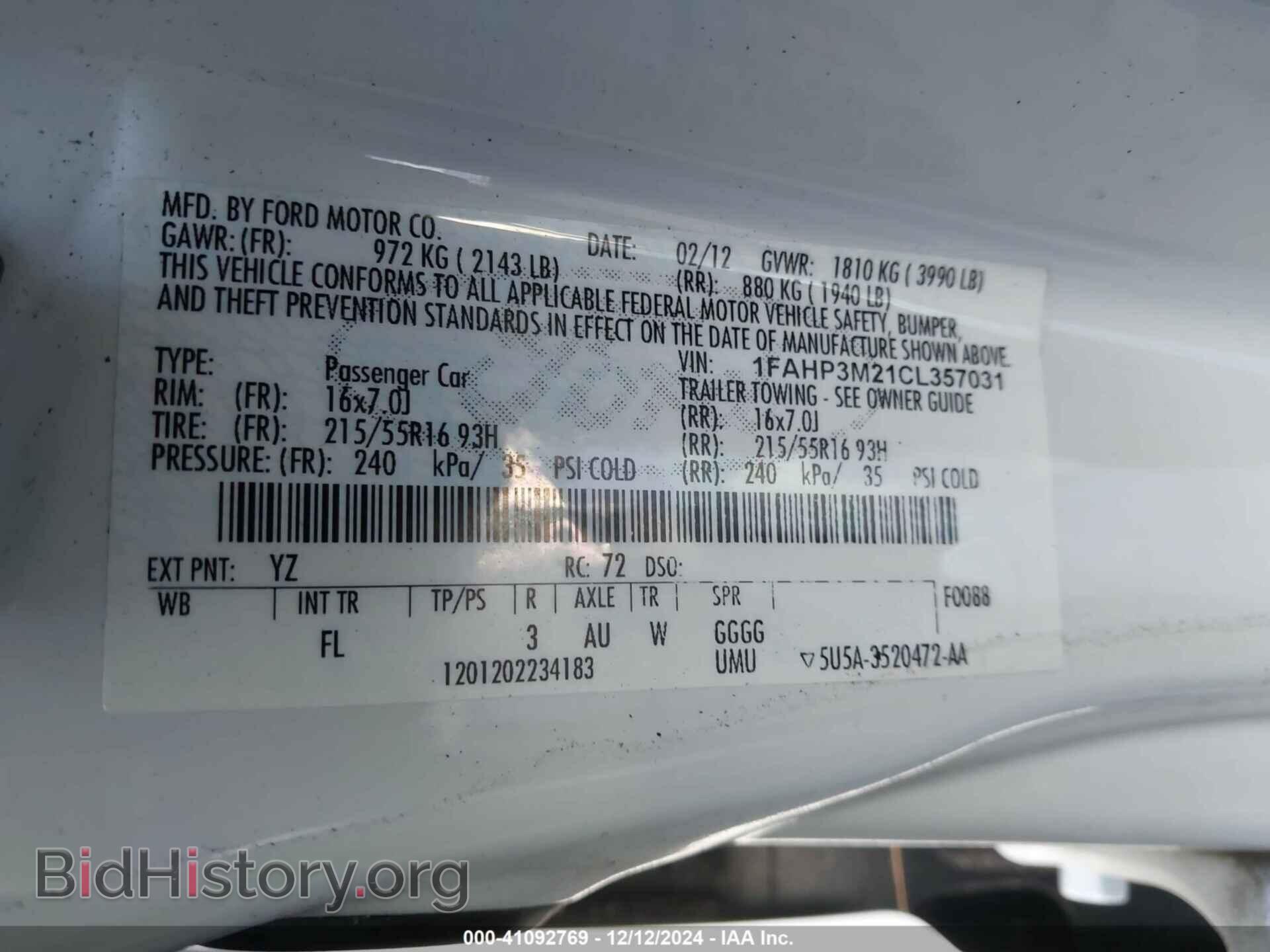 2012 FORD FOCUS - VIN: 1FAHP3M21CL357031 - Photo 9