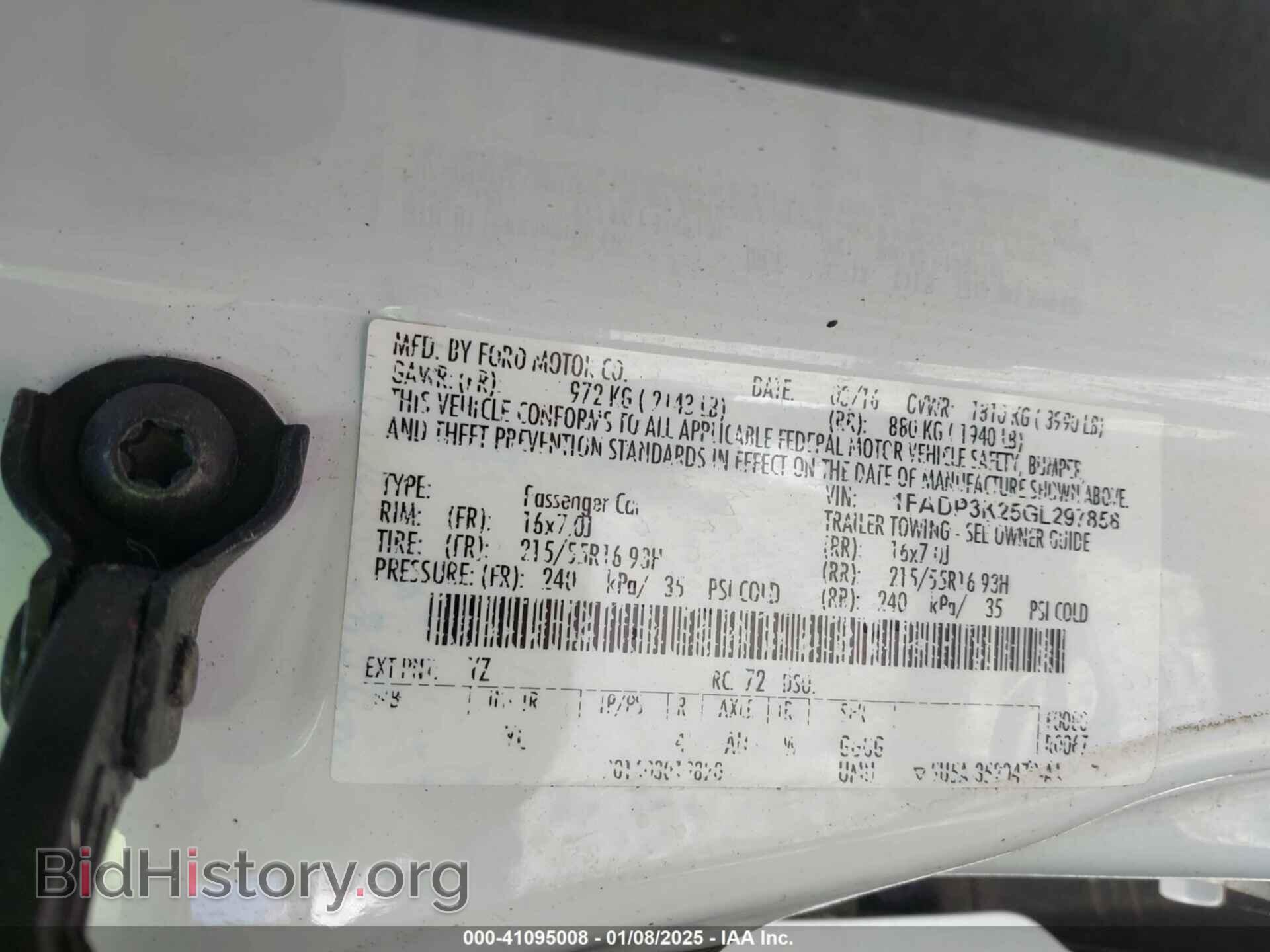 2016 FORD FOCUS - VIN: 1FADP3K25GL297858 - Фото 9