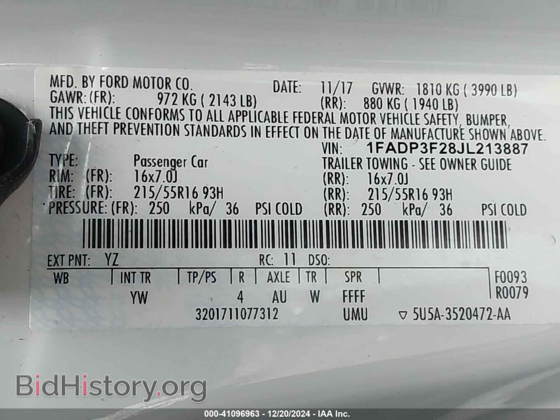 2018 FORD FOCUS - VIN: 1FADP3F28JL213887 - Фото 9