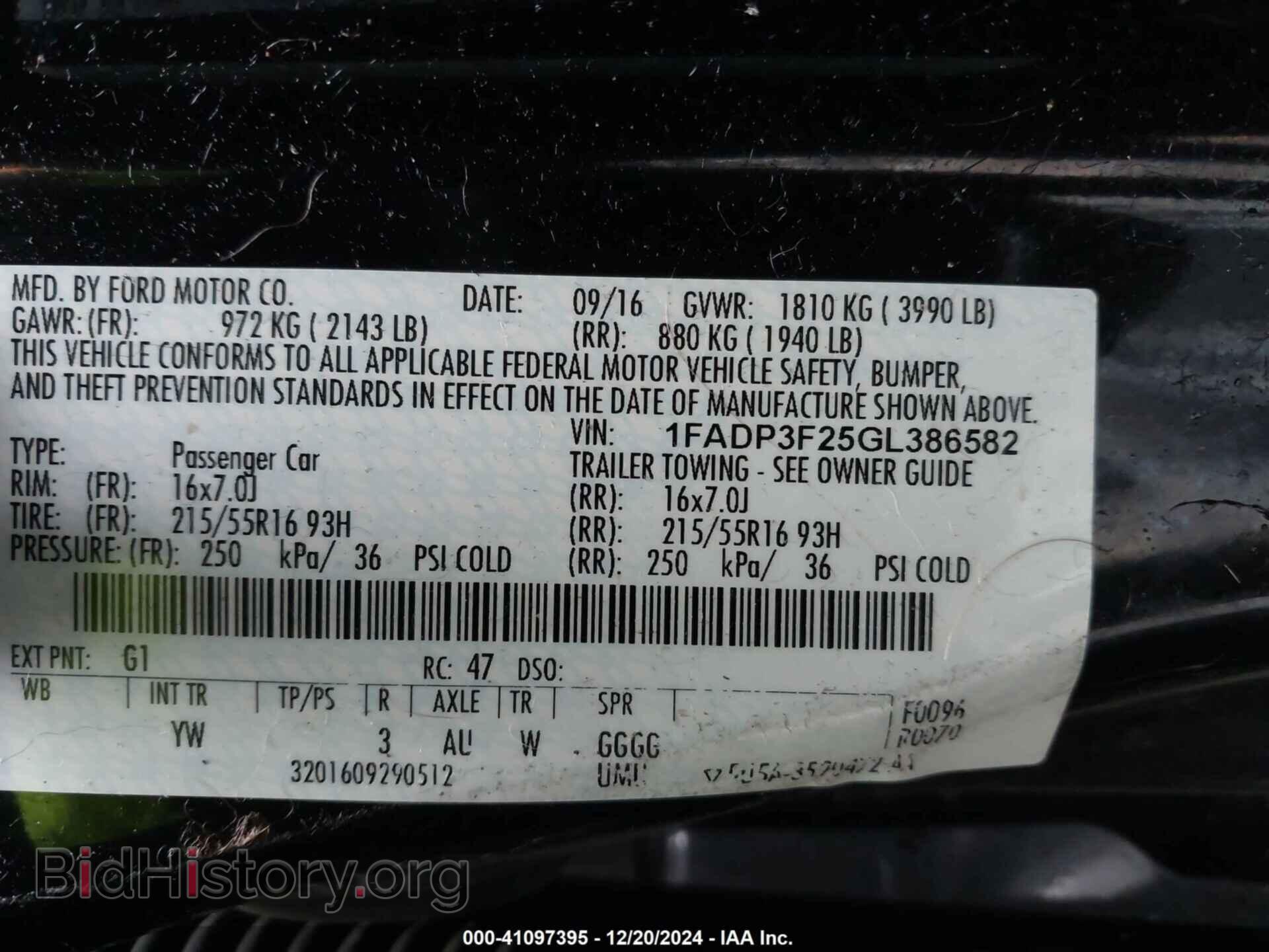 2016 FORD FOCUS - VIN: 1FADP3F25GL386582 - Photo 9