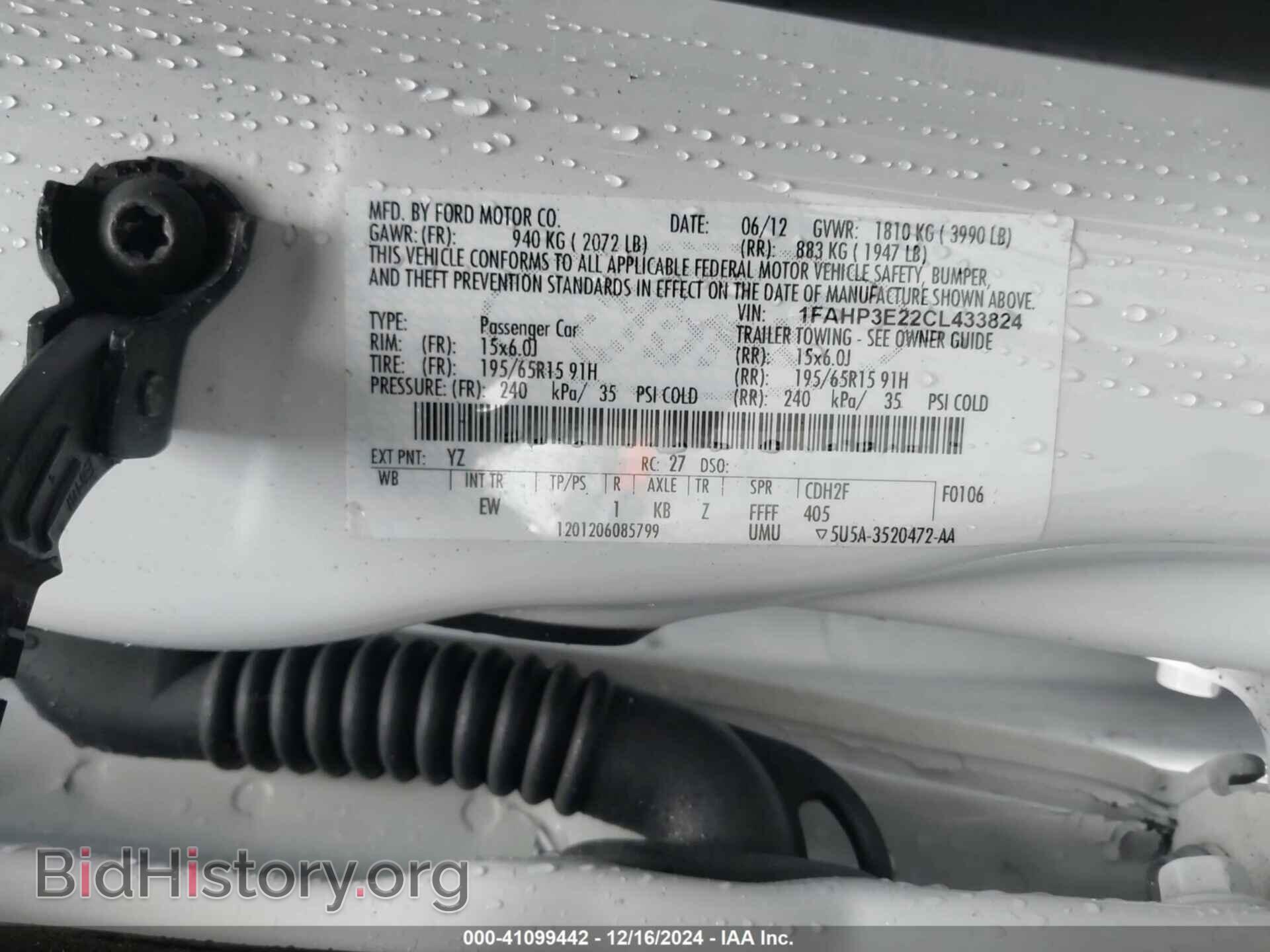 2012 FORD FOCUS - VIN: 1FAHP3E22CL433824 - Фото 9