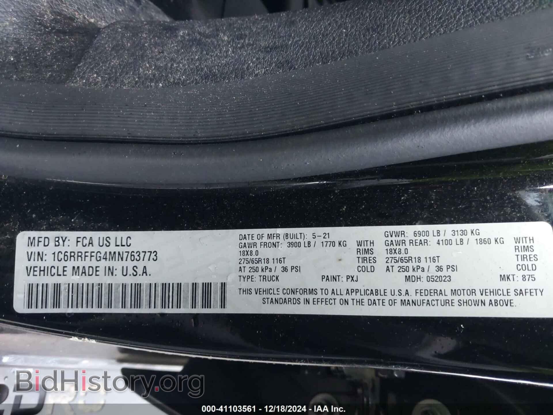 2021 RAM 1500 - VIN: 1C6RRFFG4MN763773 - Фото 9
