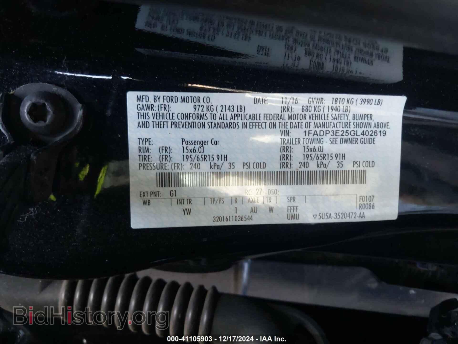 2016 FORD FOCUS - VIN: 1FADP3E25GL402619 - Photo 9