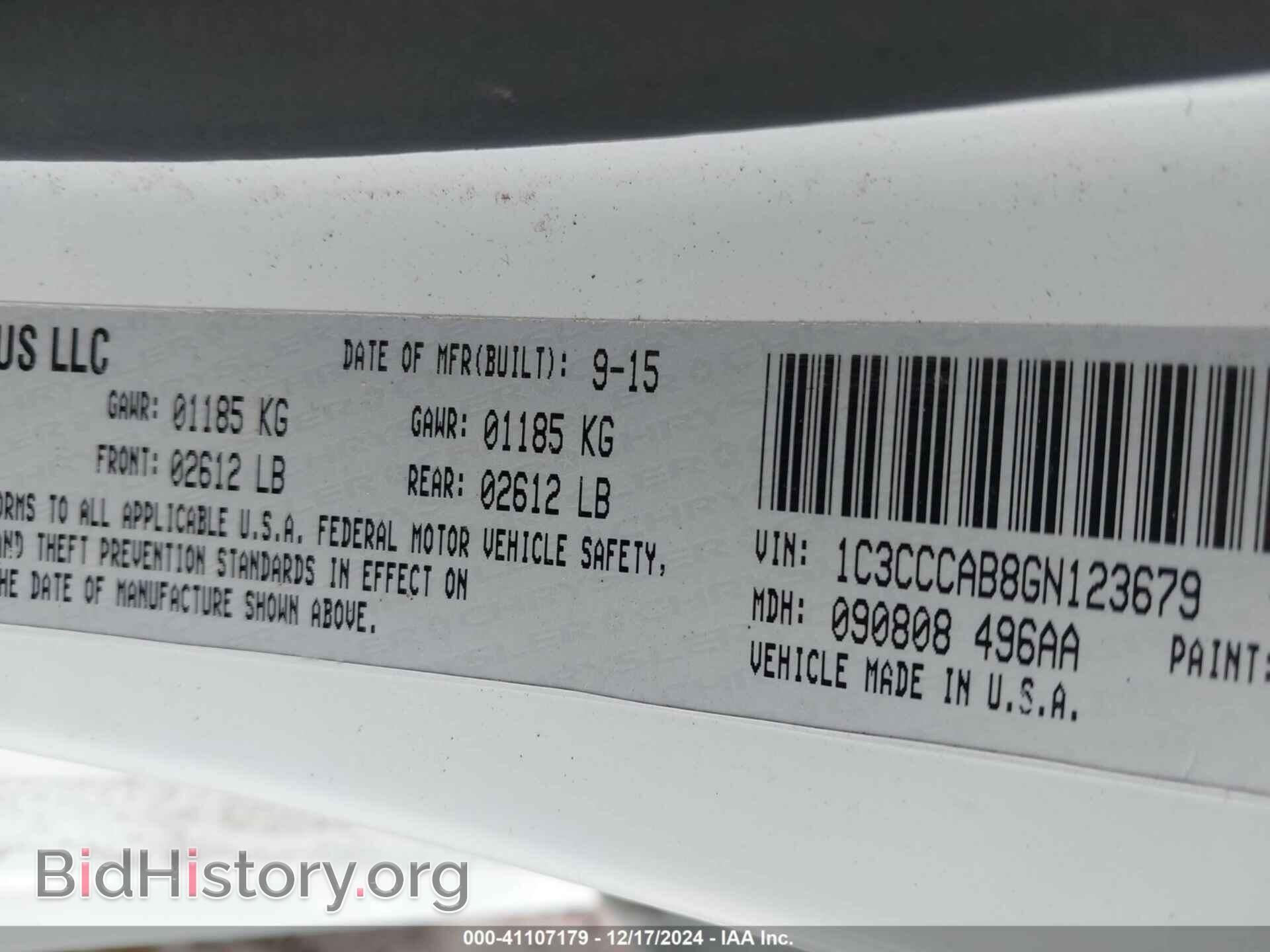 2016 CHRYSLER 200 - VIN: 1C3CCCAB8GN123679 - Фото 9