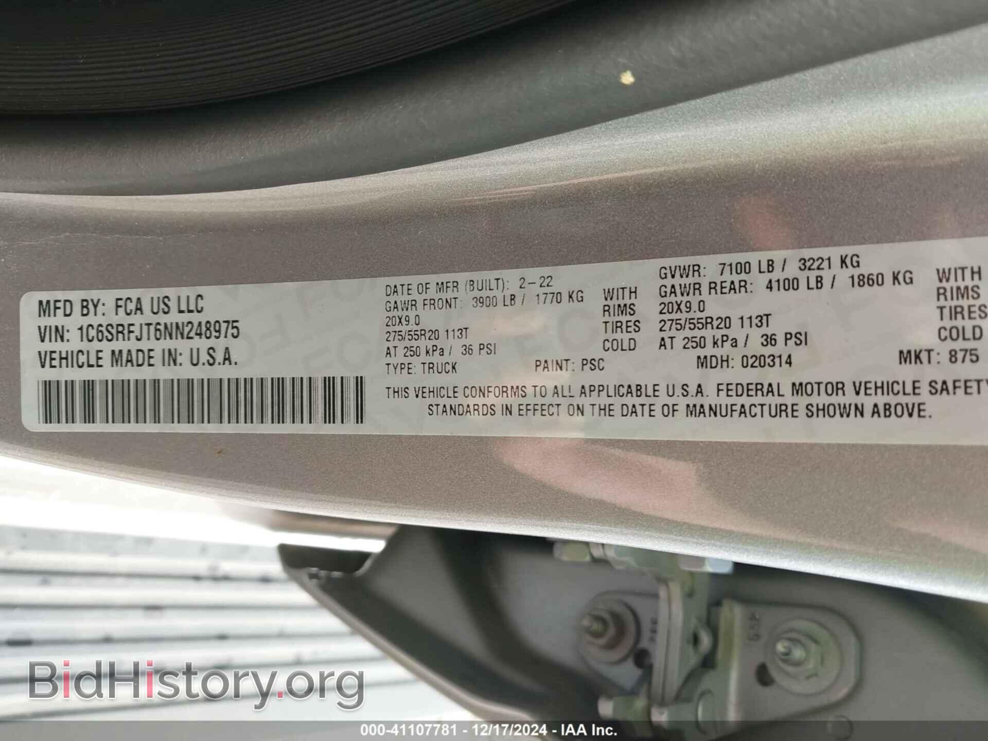 2022 RAM 1500 - VIN: 1C6SRFJT6NN248975 - Фото 9