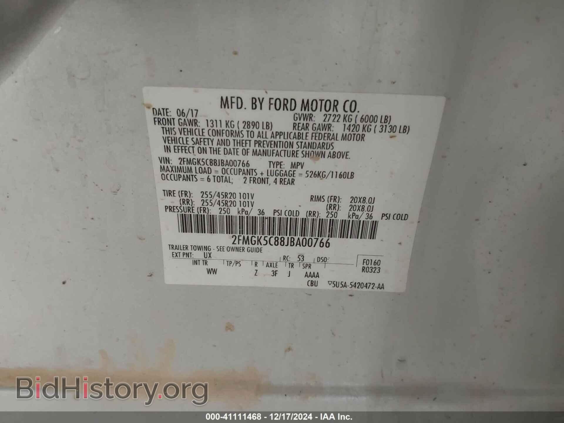 2018 FORD FLEX - VIN: 2FMGK5C88JBA00766 - Photo 9
