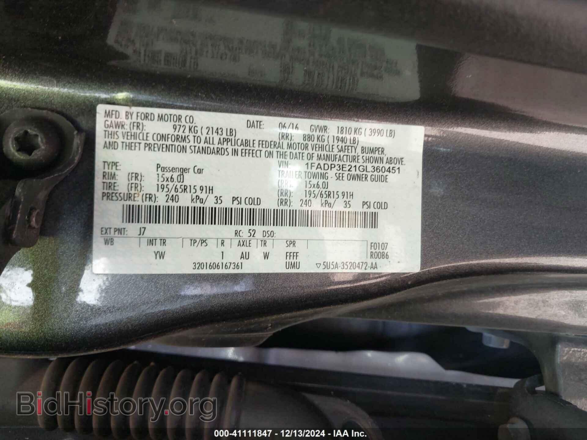2016 FORD FOCUS - VIN: 1FADP3E21GL360451 - Photo 9