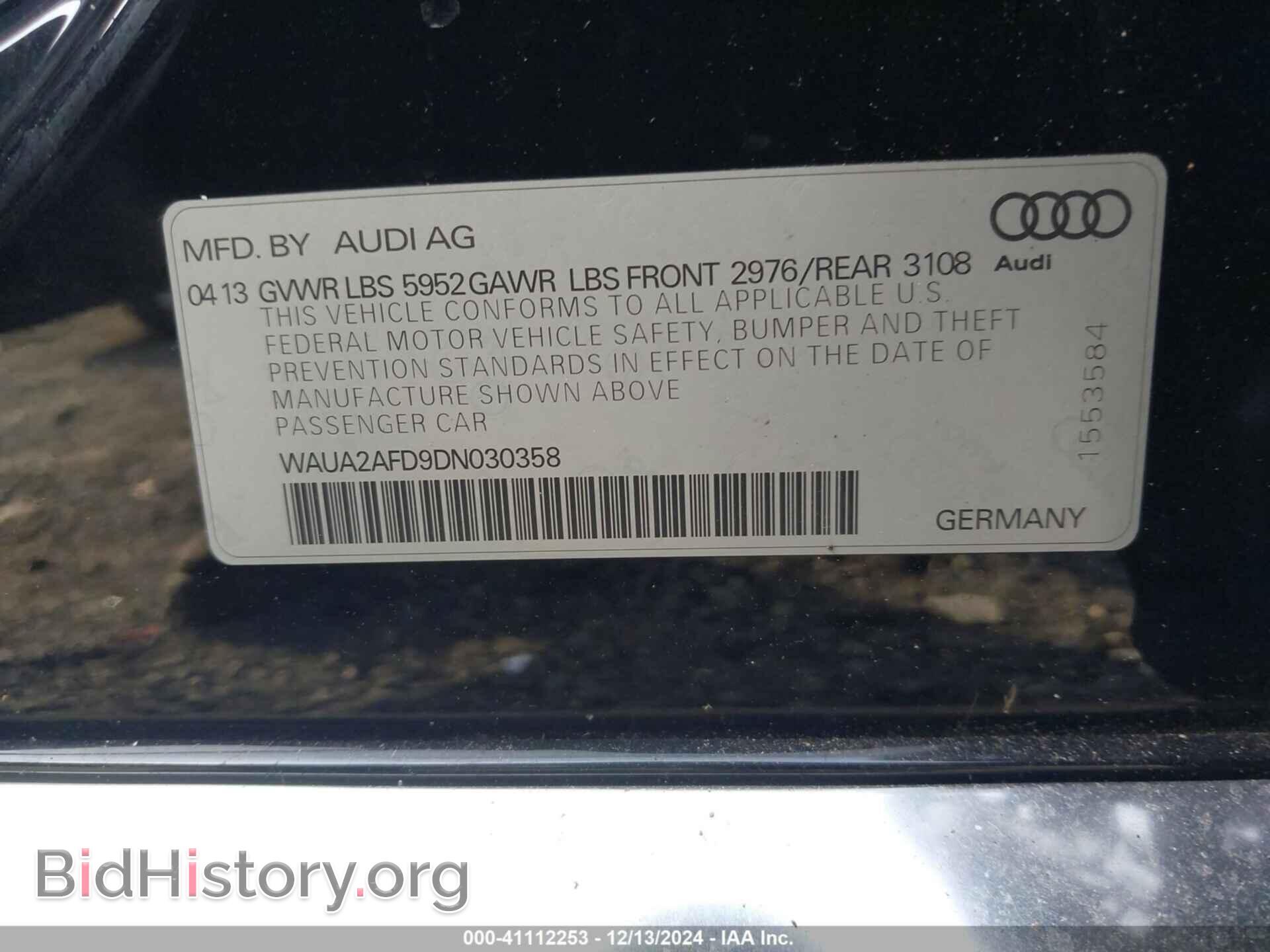 2013 AUDI A8 - VIN: WAUA2AFD9DN030358 - Photo 9