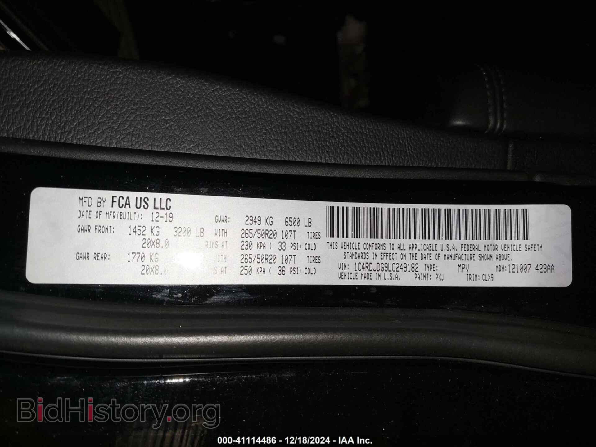 2020 DODGE DURANGO - VIN: 1C4RDJDG9LC249182 - Photo 9
