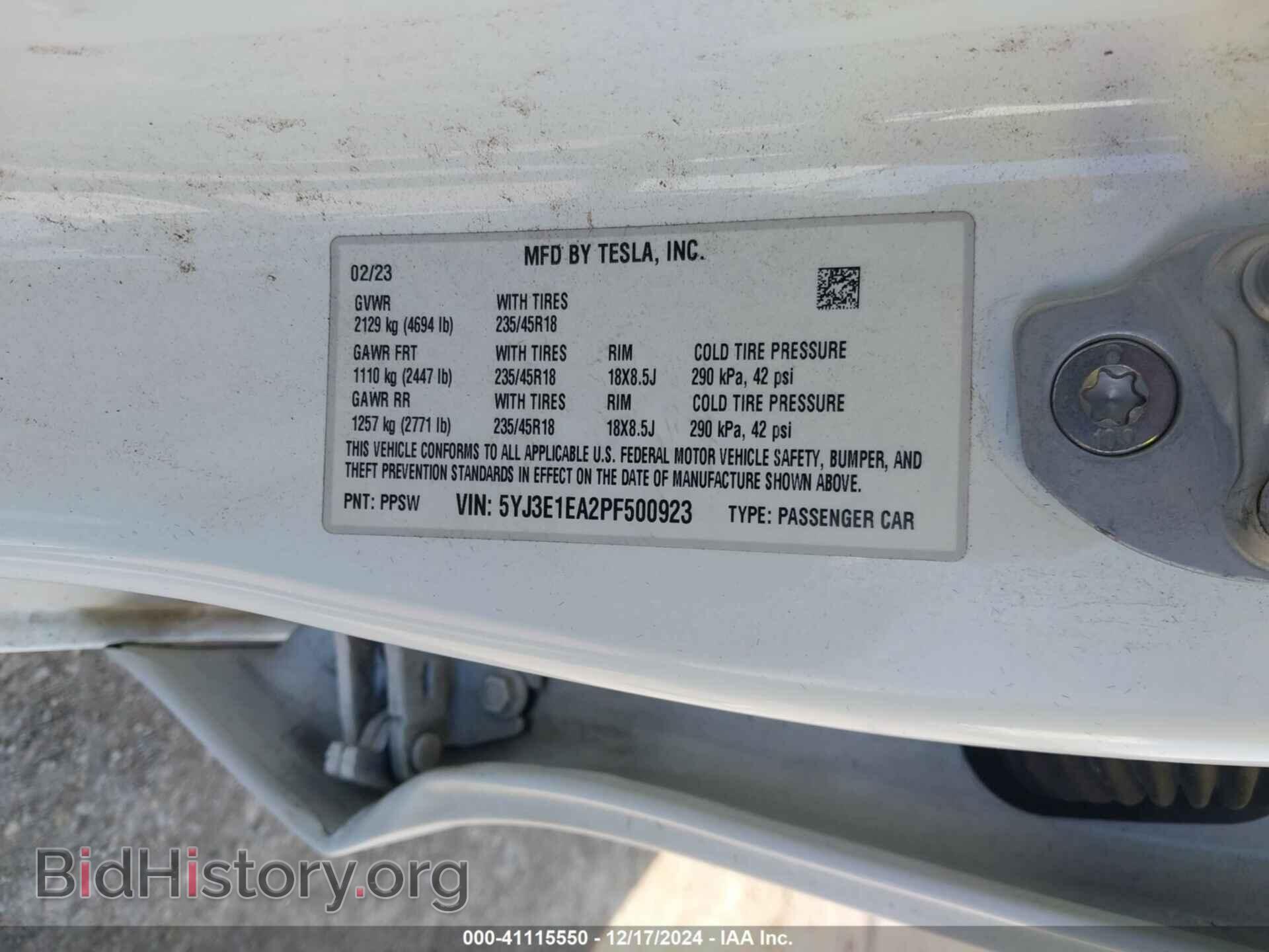 2023 TESLA MODEL 3 - VIN: 5YJ3E1EA2PF500923 - Photo 9