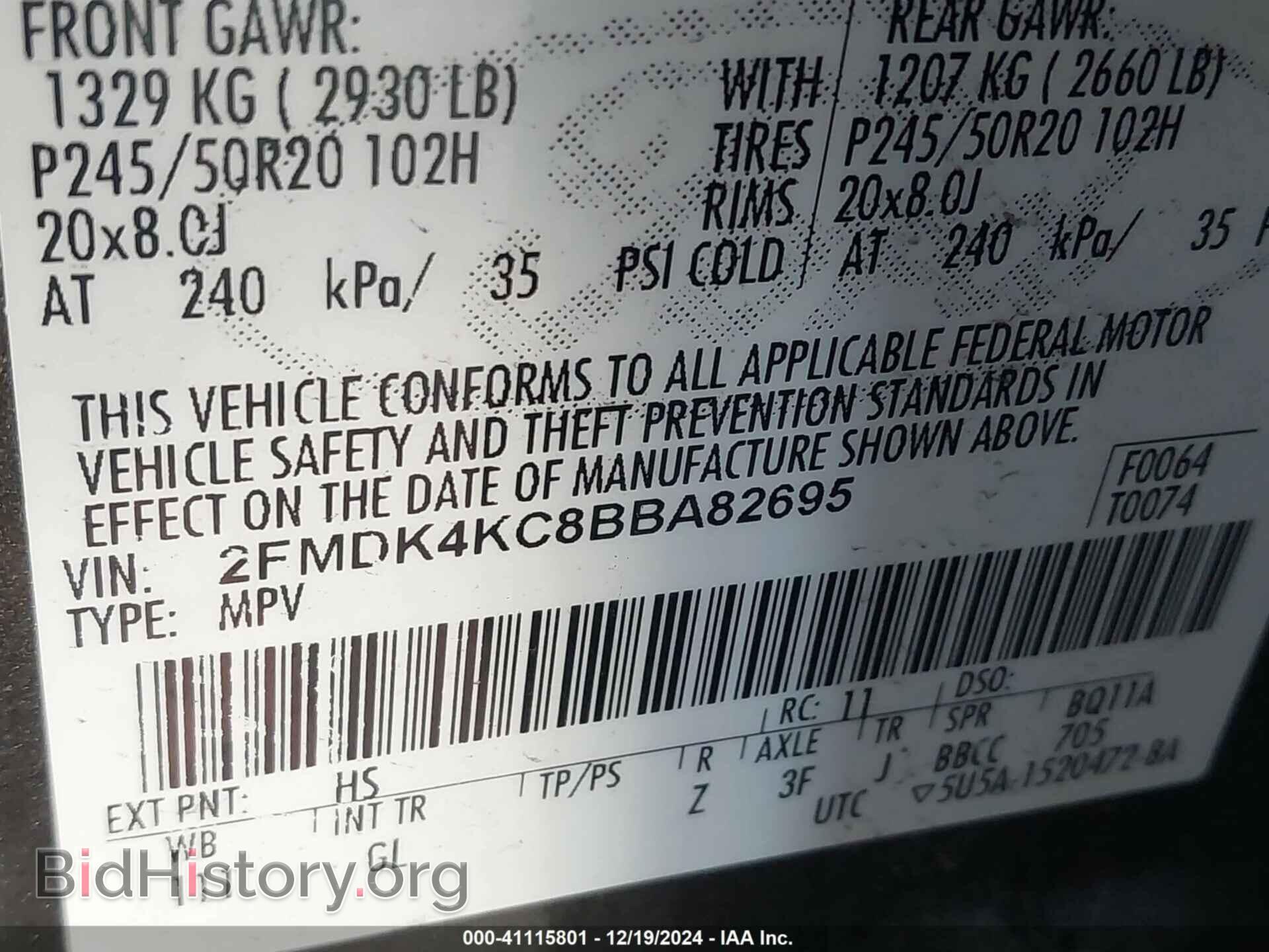 2011 FORD EDGE - VIN: 2FMDK4KC8BBA82695 - Photo 9