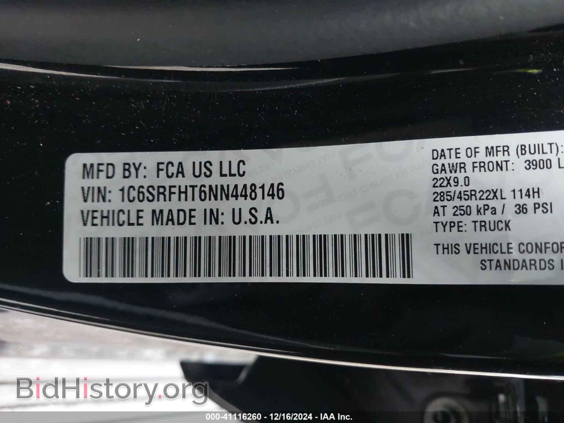 2022 RAM 1500 - VIN: 1C6SRFHT6NN448146 - Фото 9