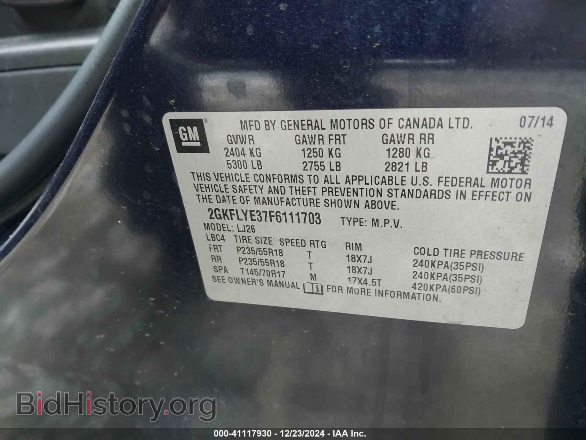2015 GMC TERRAIN - VIN: 2GKFLYE37F6111703 - Photo 9