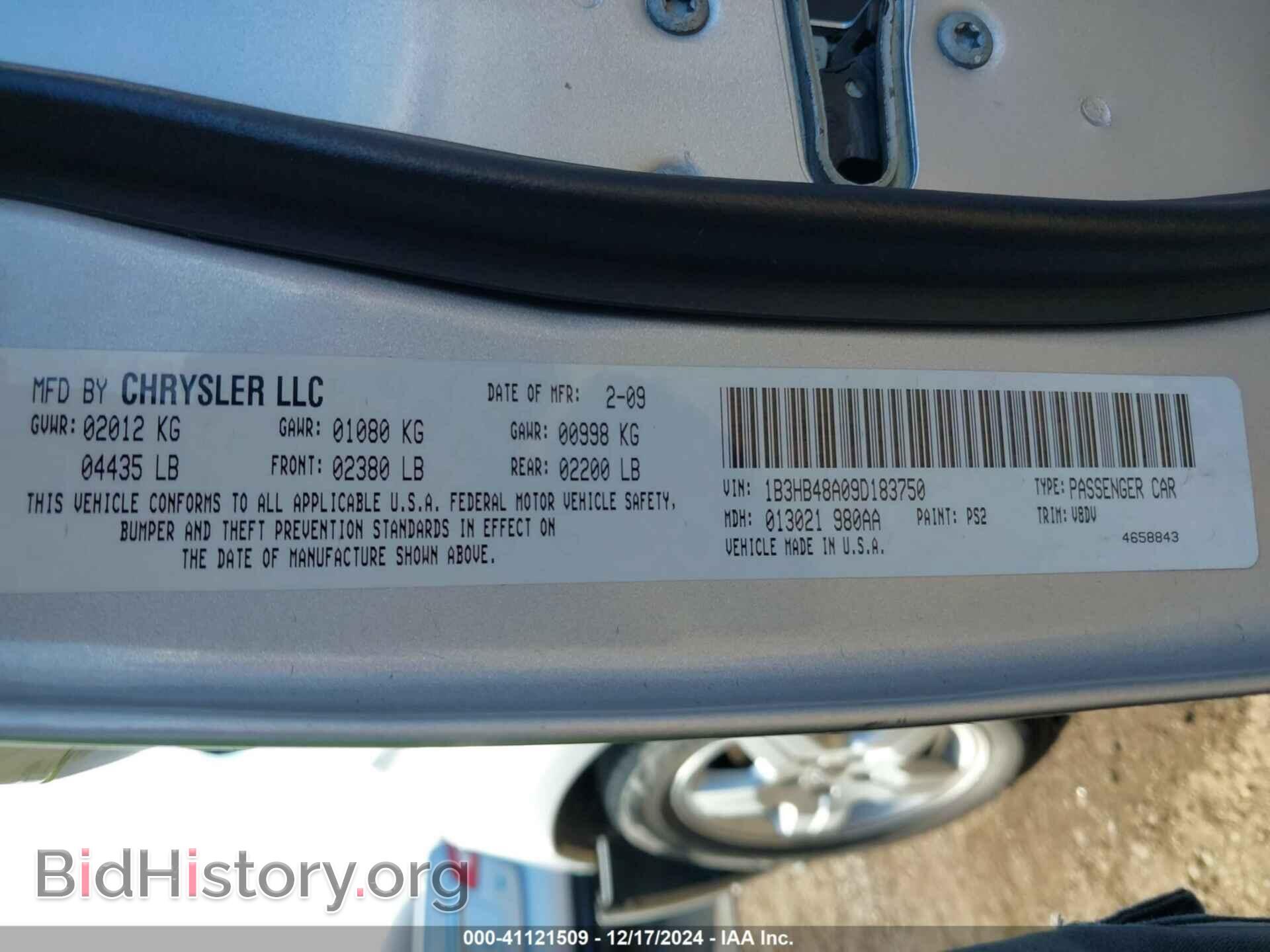 2009 DODGE CALIBER - VIN: 1B3HB48A09D183750 - Photo 9