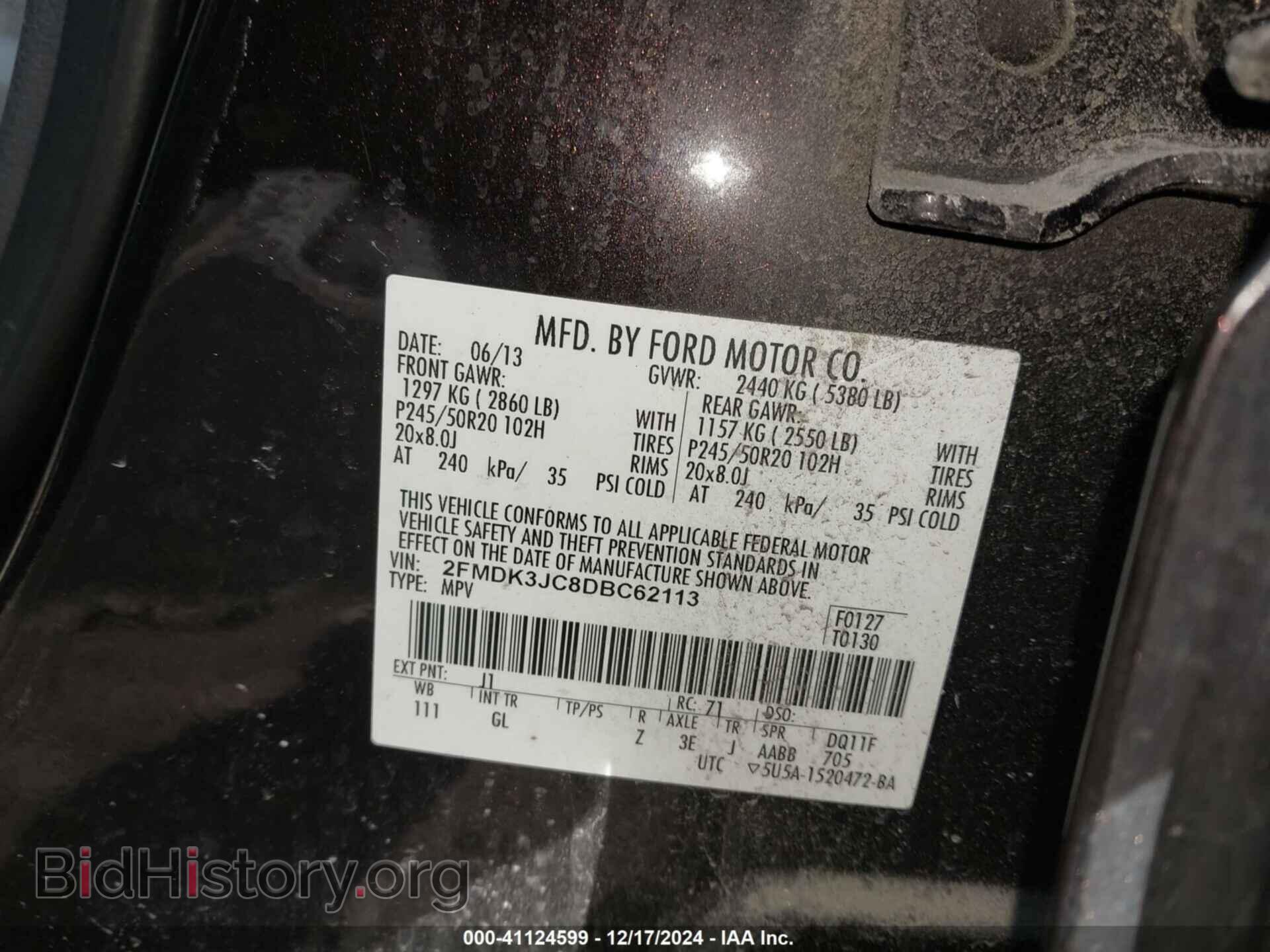 2013 FORD EDGE - VIN: 2FMDK3JC8DBC62113 - Photo 9
