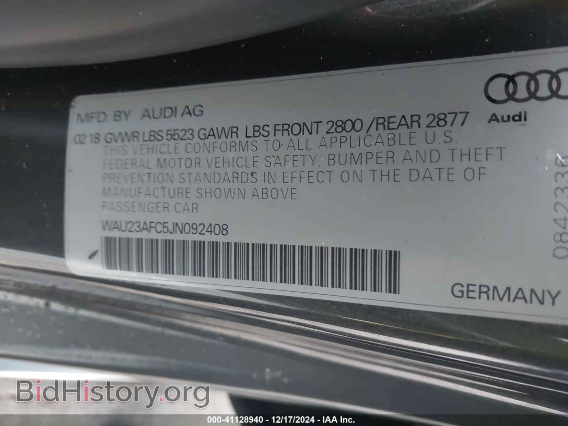 2018 AUDI A7 - VIN: WAU23AFC5JN092408 - Фото 9