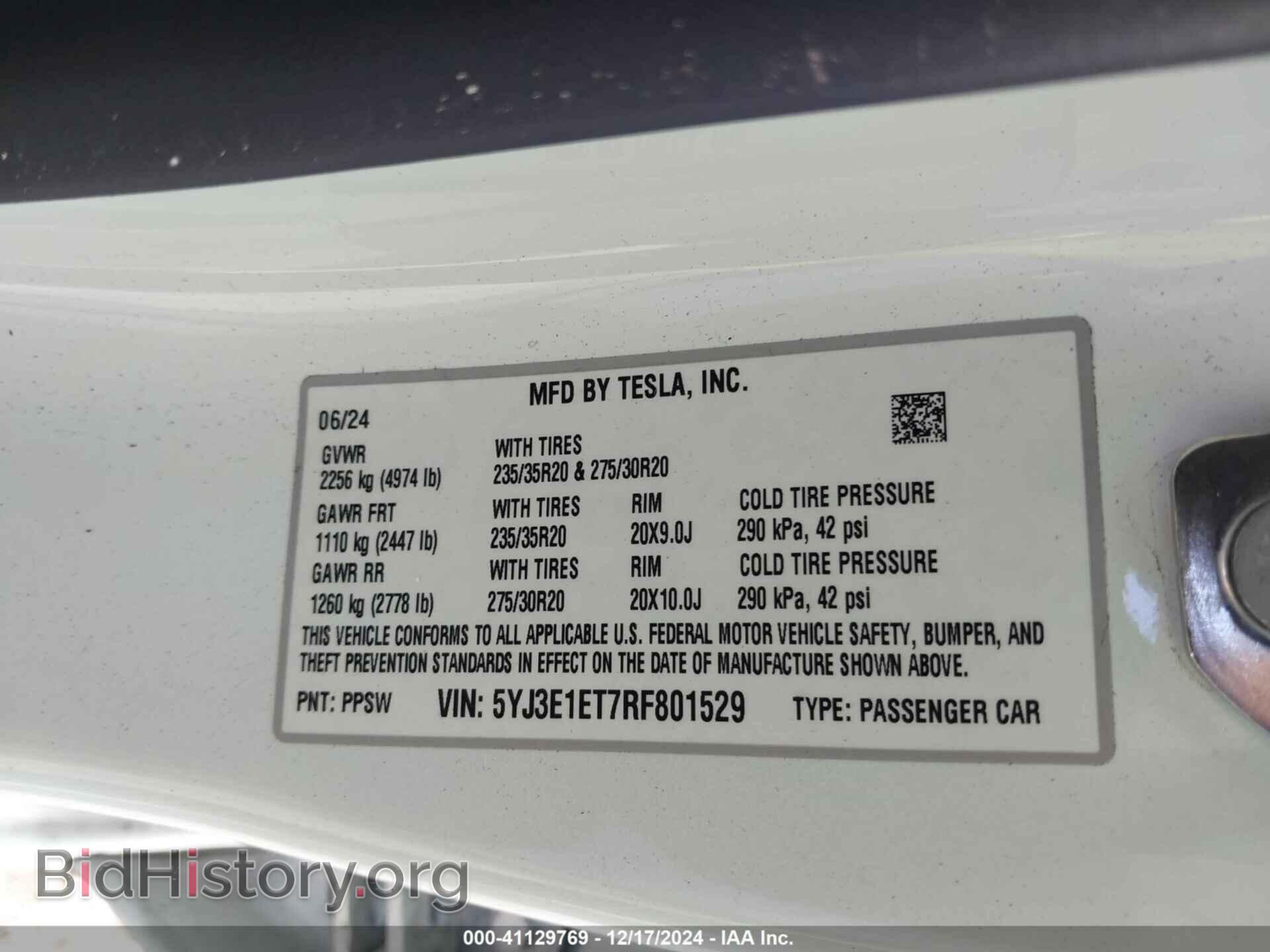 2024 TESLA MODEL 3 - VIN: 5YJ3E1ET7RF801529 - Photo 9