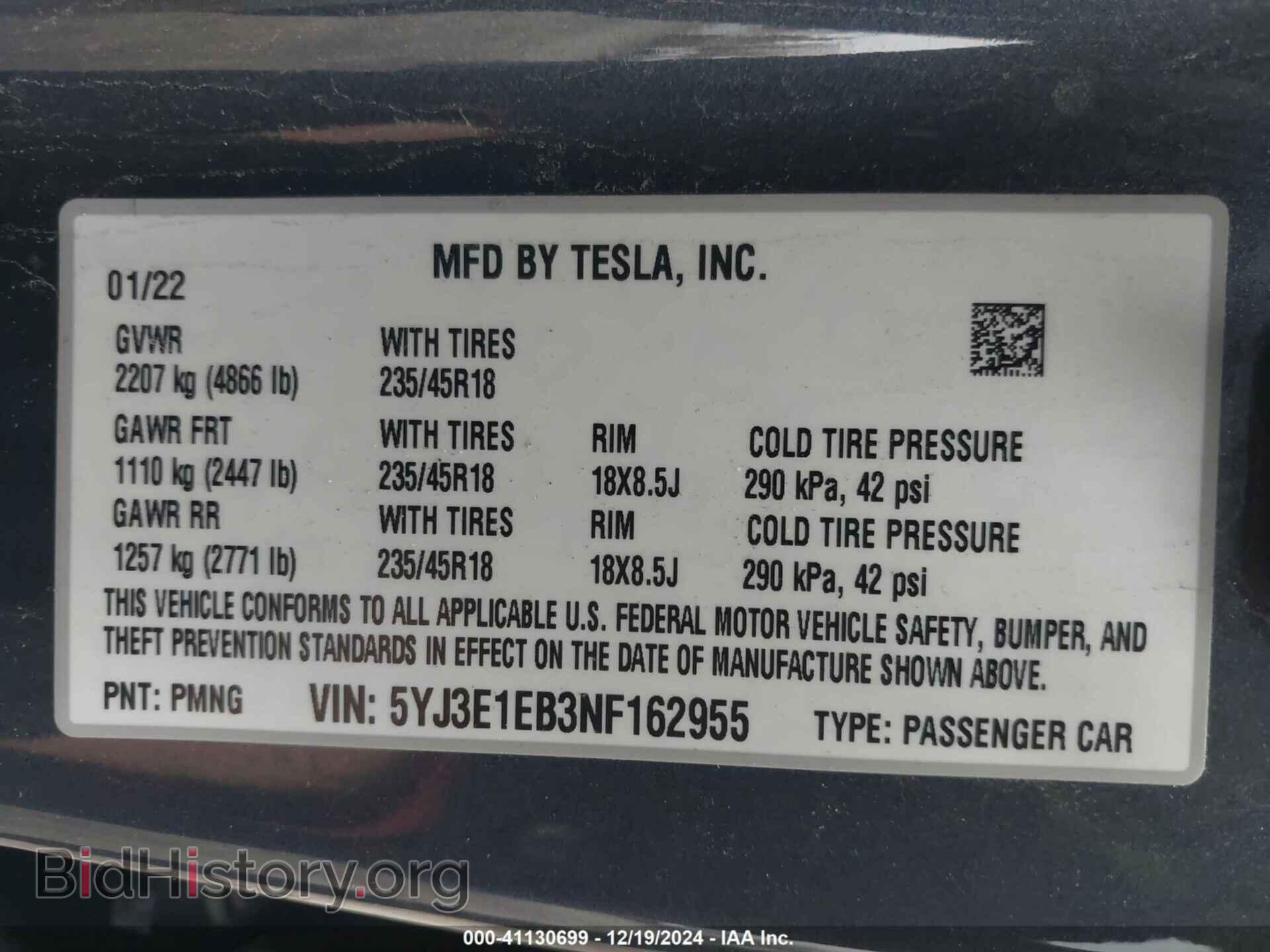 2022 TESLA MODEL 3 - VIN: 5YJ3E1EB3NF162955 - Photo 9
