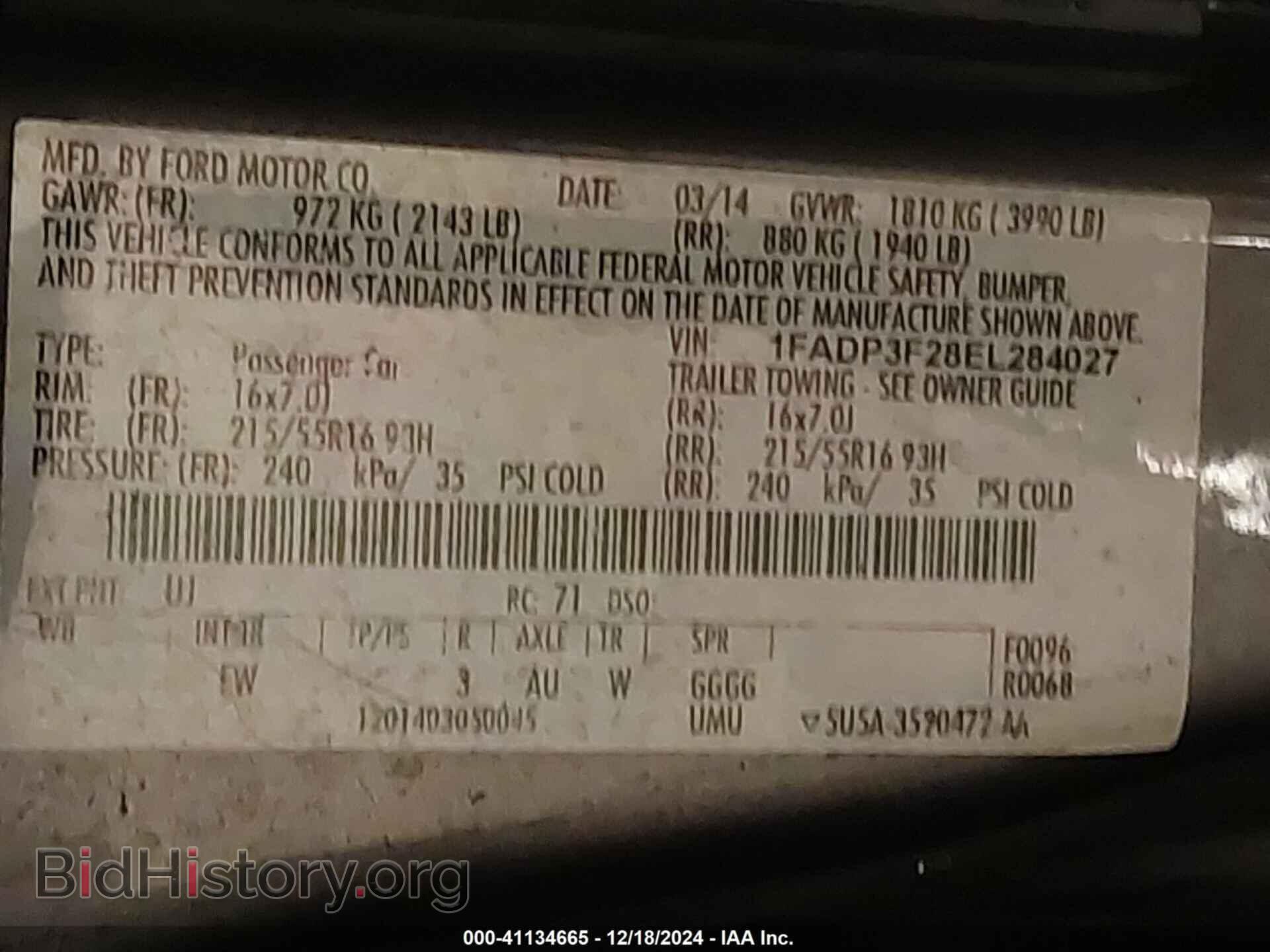 2014 FORD FOCUS - VIN: 1FADP3F28EL284027 - Photo 9