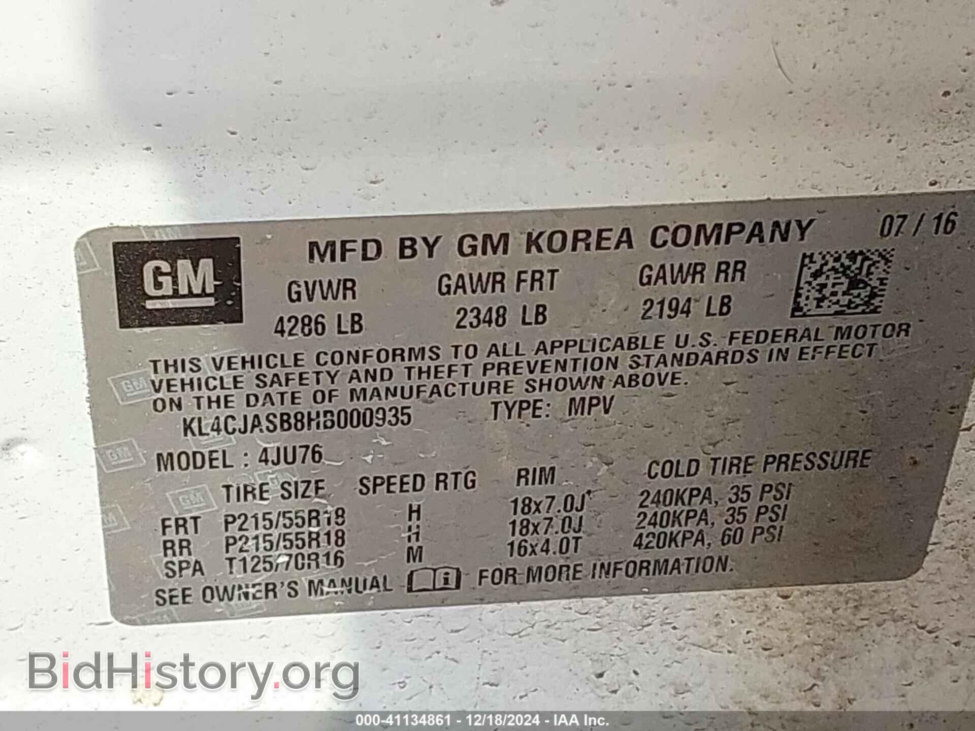 2017 BUICK ENCORE - VIN: KL4CJASB8HB000935 - Photo 9