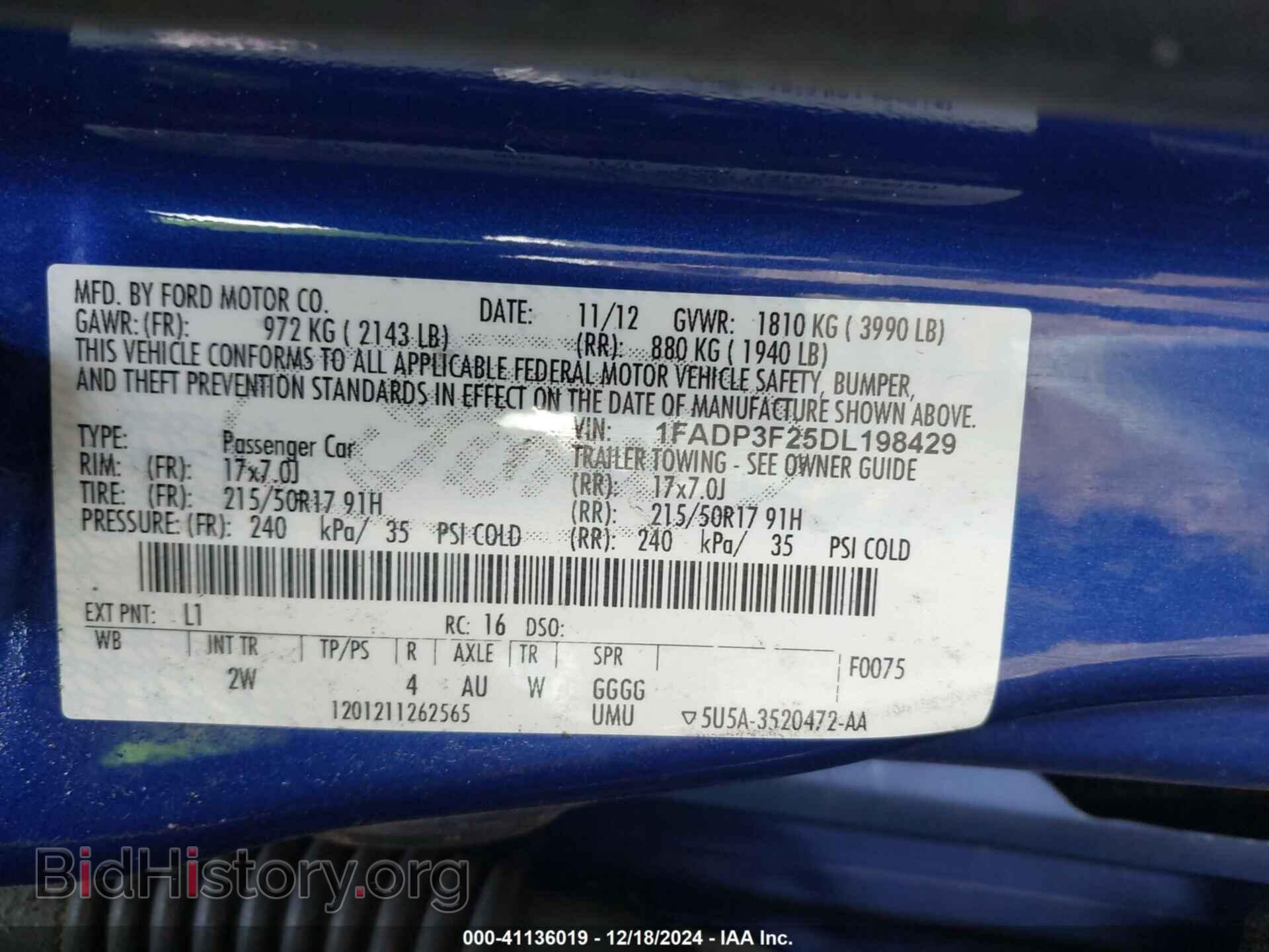 2013 FORD FOCUS - VIN: 1FADP3F25DL198429 - Photo 9