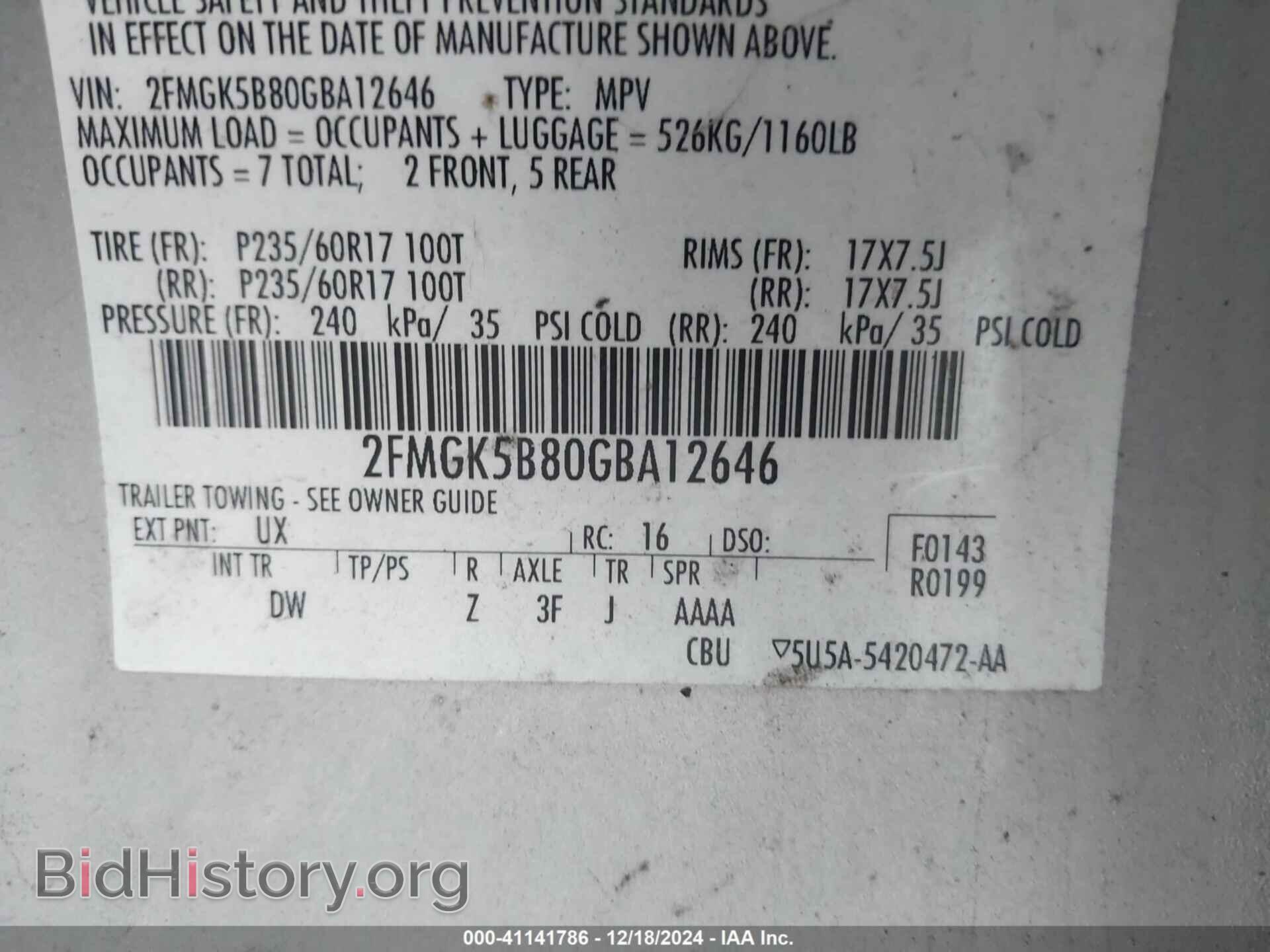 2016 FORD FLEX - VIN: 2FMGK5B80GBA12646 - Photo 9