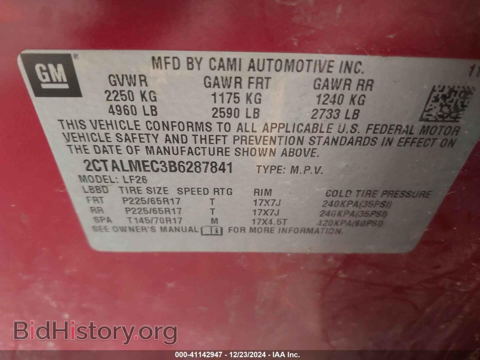 2011 GMC TERRAIN - VIN: 2CTALMEC3B6287841 - Photo 9