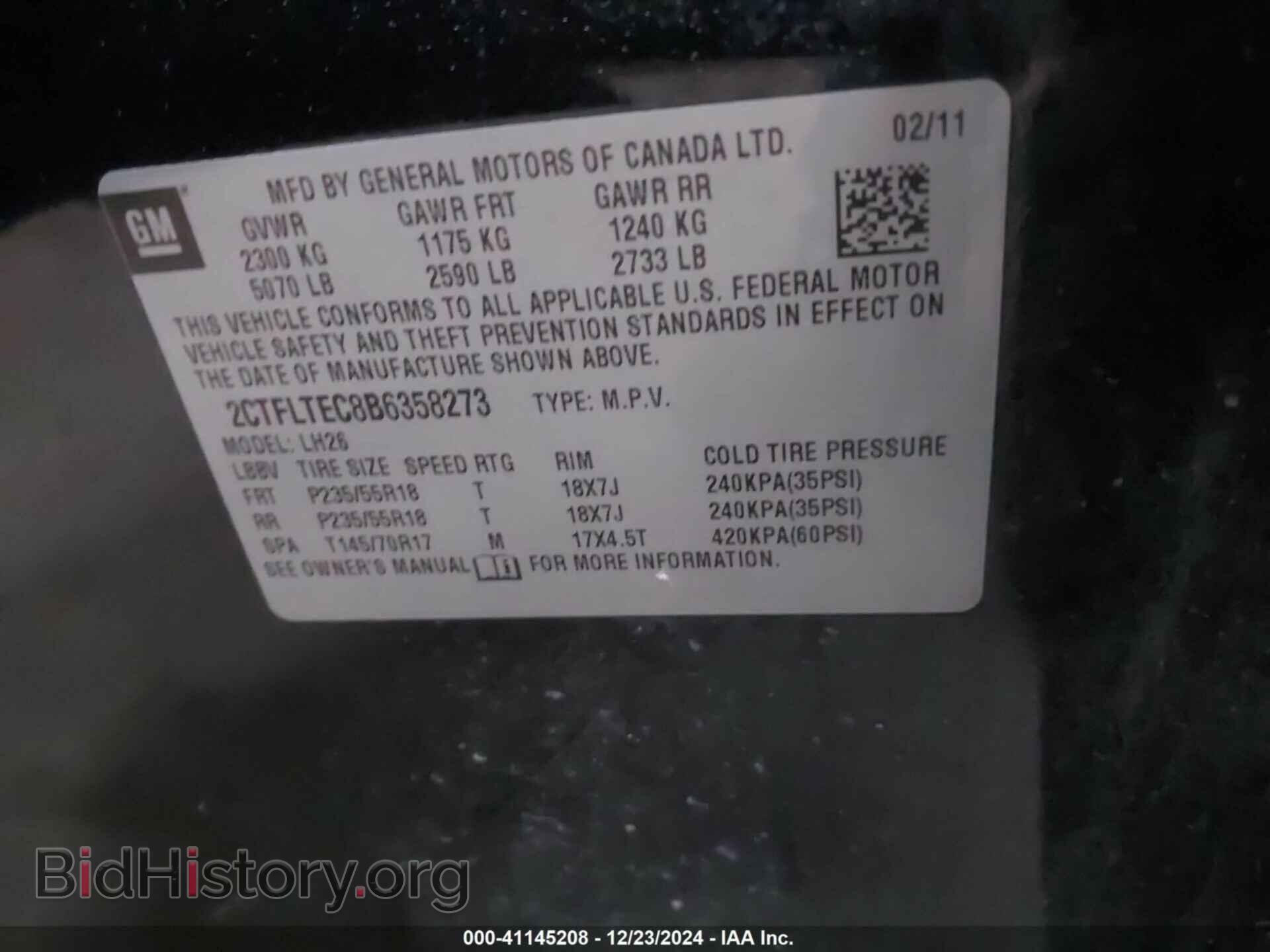 2011 GMC TERRAIN - VIN: 2CTFLTEC8B6358273 - Photo 9