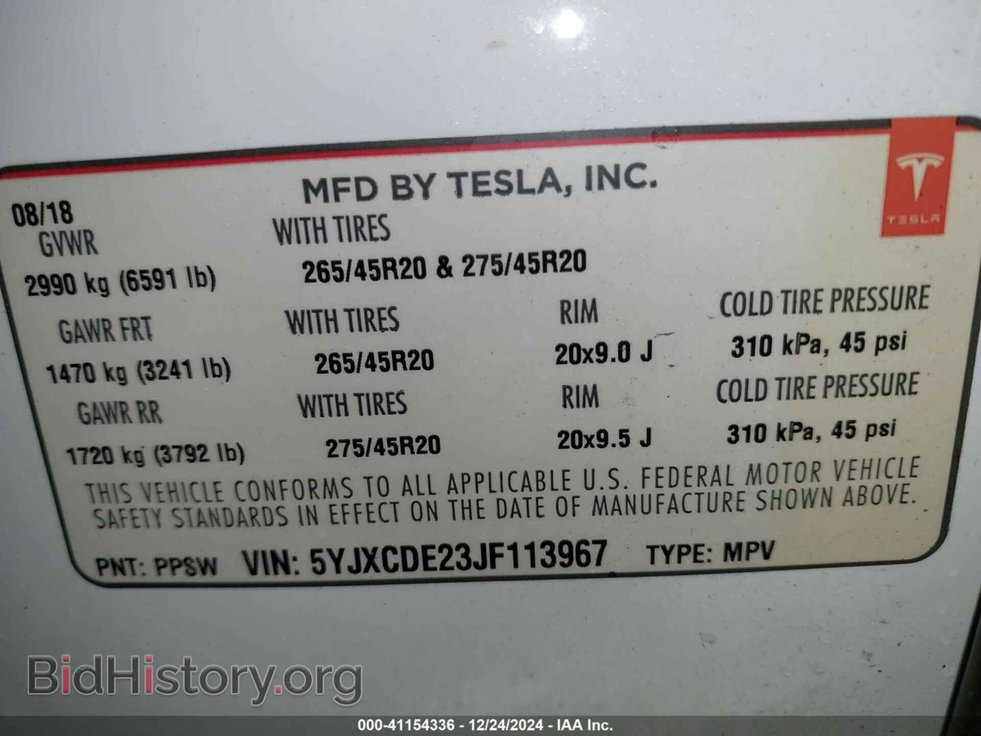 2018 TESLA MODEL X - VIN: 5YJXCDE23JF113967 - Photo 9