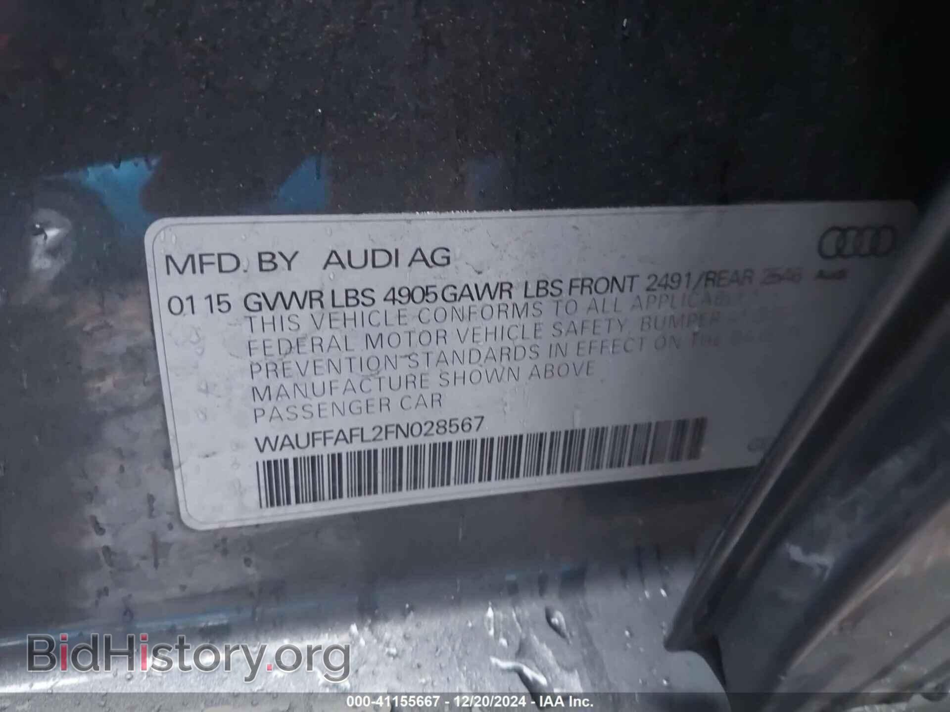 2015 AUDI A4 - VIN: WAUFFAFL2FN028567 - Фото 9