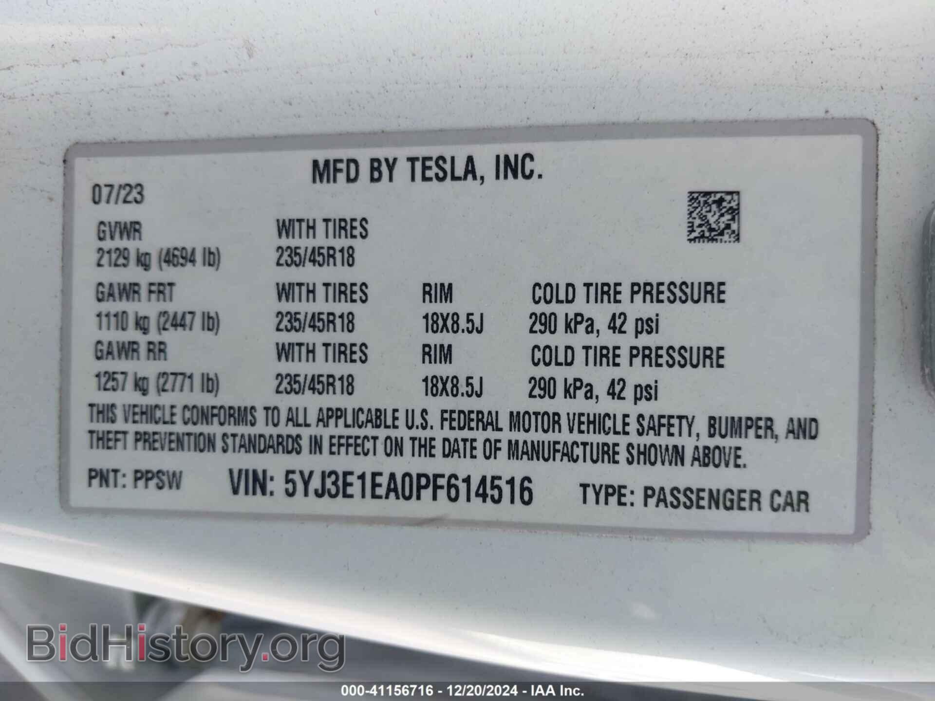 2023 TESLA MODEL 3 - VIN: 5YJ3E1EA0PF614516 - Фото 9