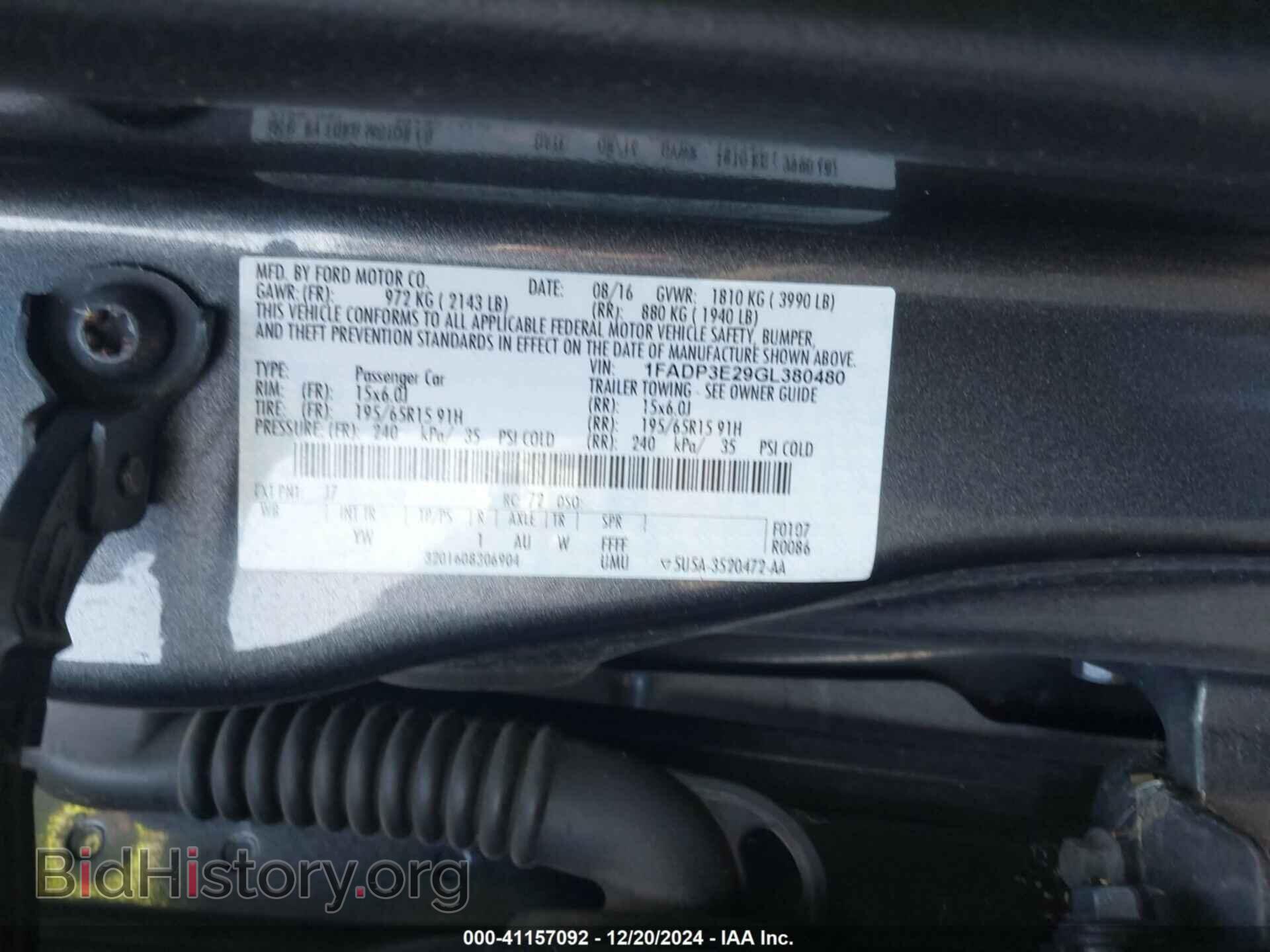 2016 FORD FOCUS - VIN: 1FADP3E29GL380480 - Фото 9
